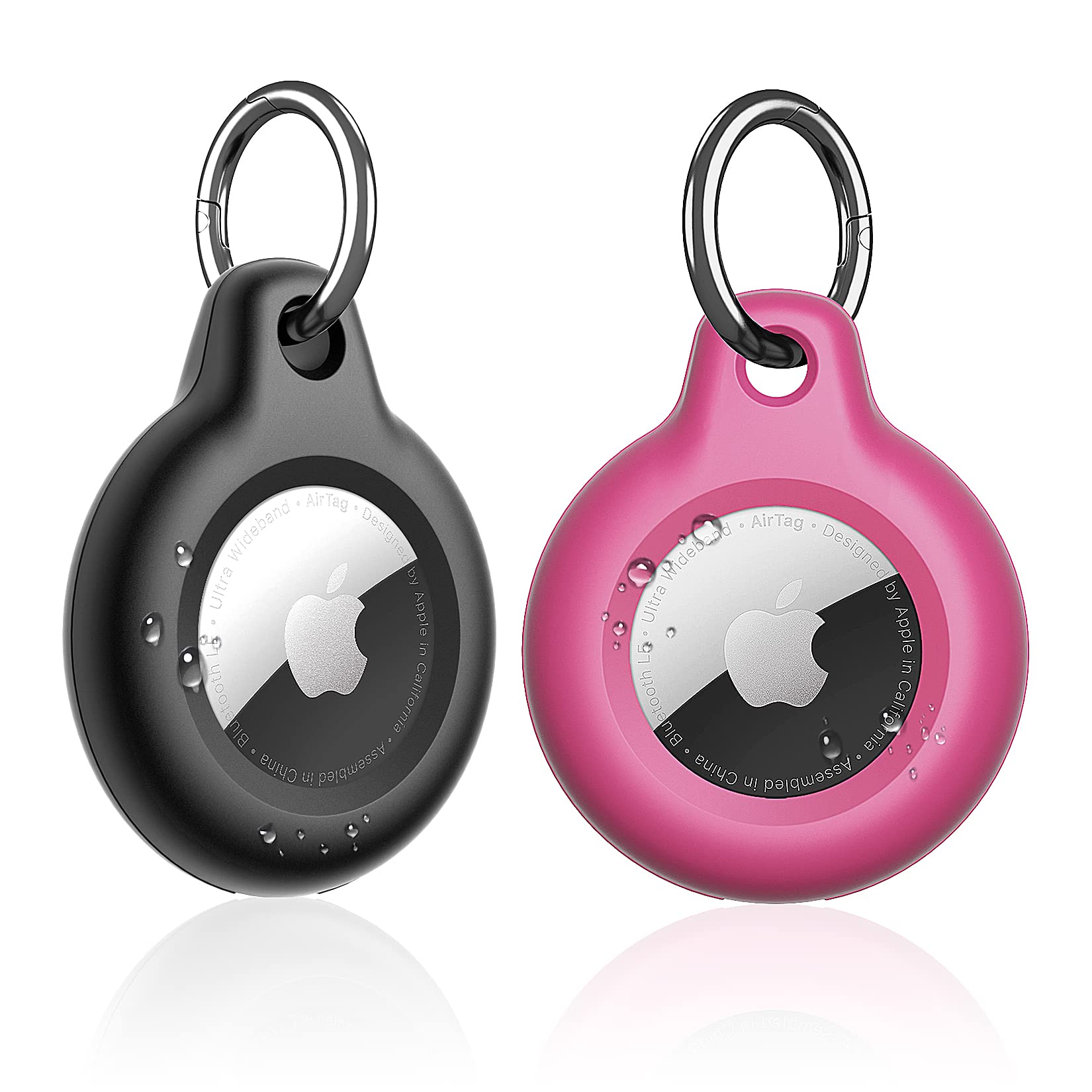 Supfine Waterproof Airtag Holder,2 Pack Air Tag Keychain,Full Body Protective Tracker Case With Key Ring For Apple Tags,Ipx8 Cov