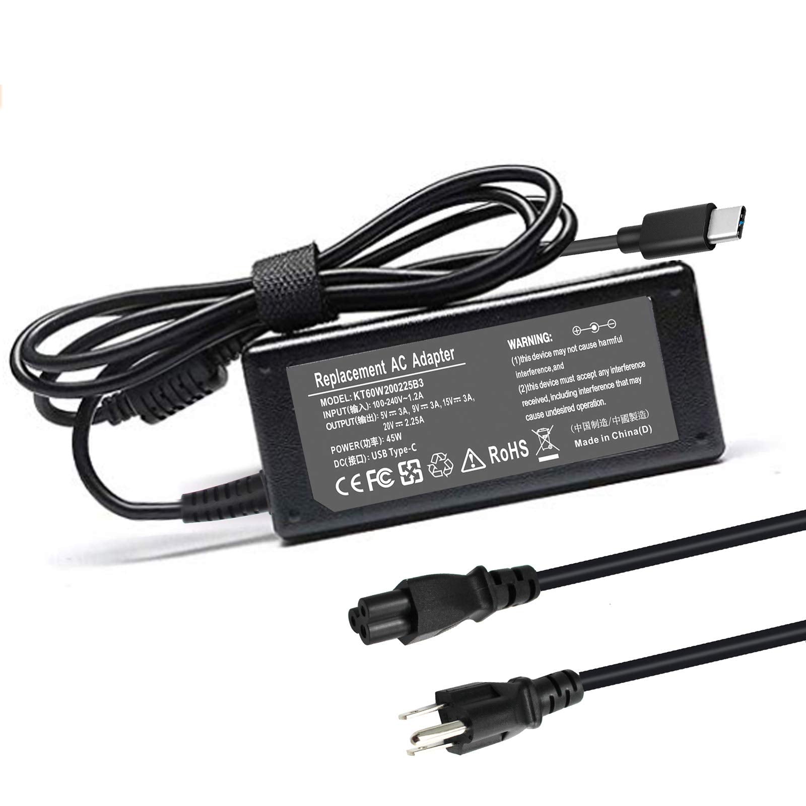 Shareway 45W Type C Usb C Replacement Ac Adapter Charger Compatible With Hp/Dell/Samsung/Acer/Sony/Toshiba Laptops Smart Phones