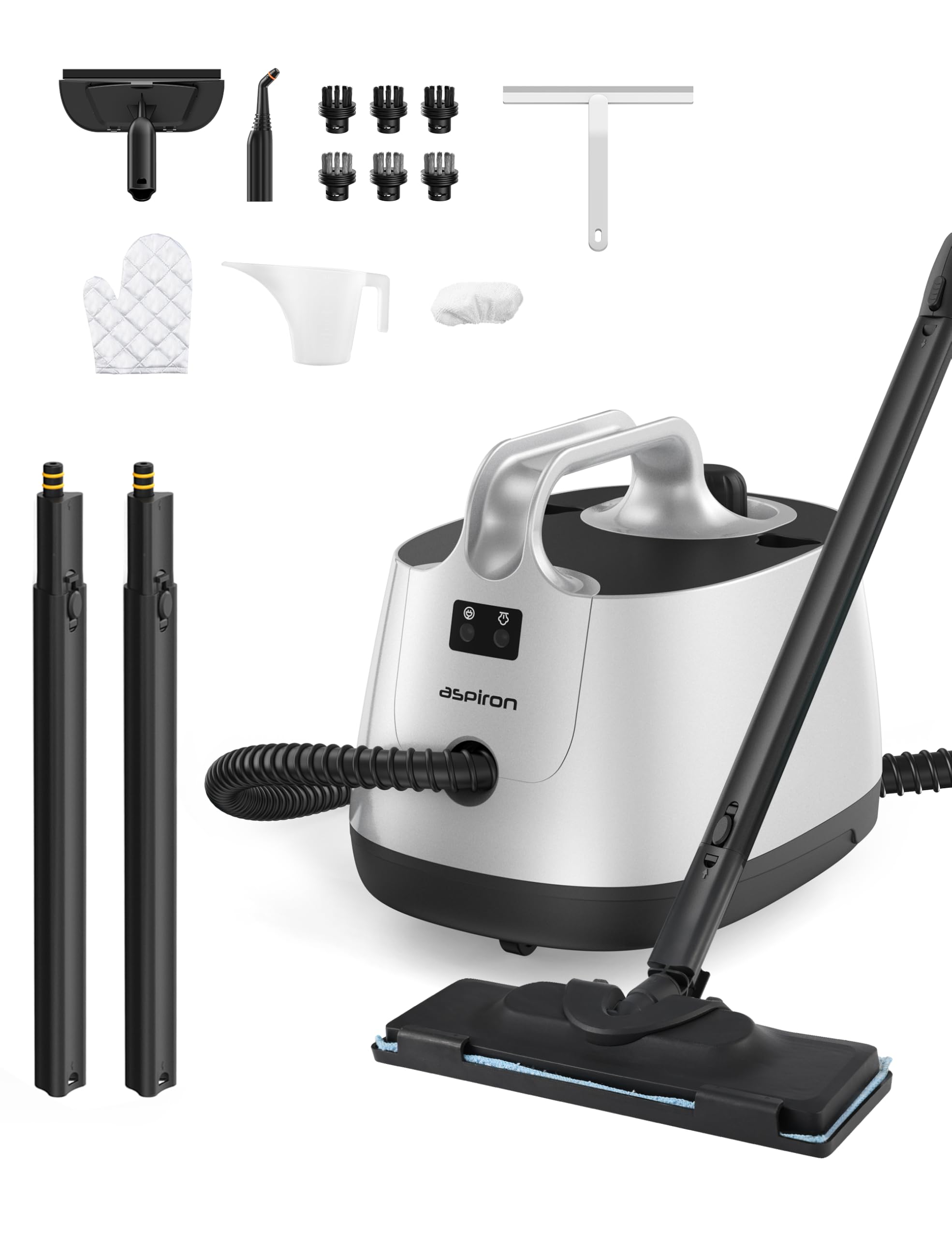 Steam Cleaner, Aspiron Upgrade Steamer With 21 Accessories, Portable Multipurpose Steam Cleaners, Quick Heating,1.5L Capacity, H