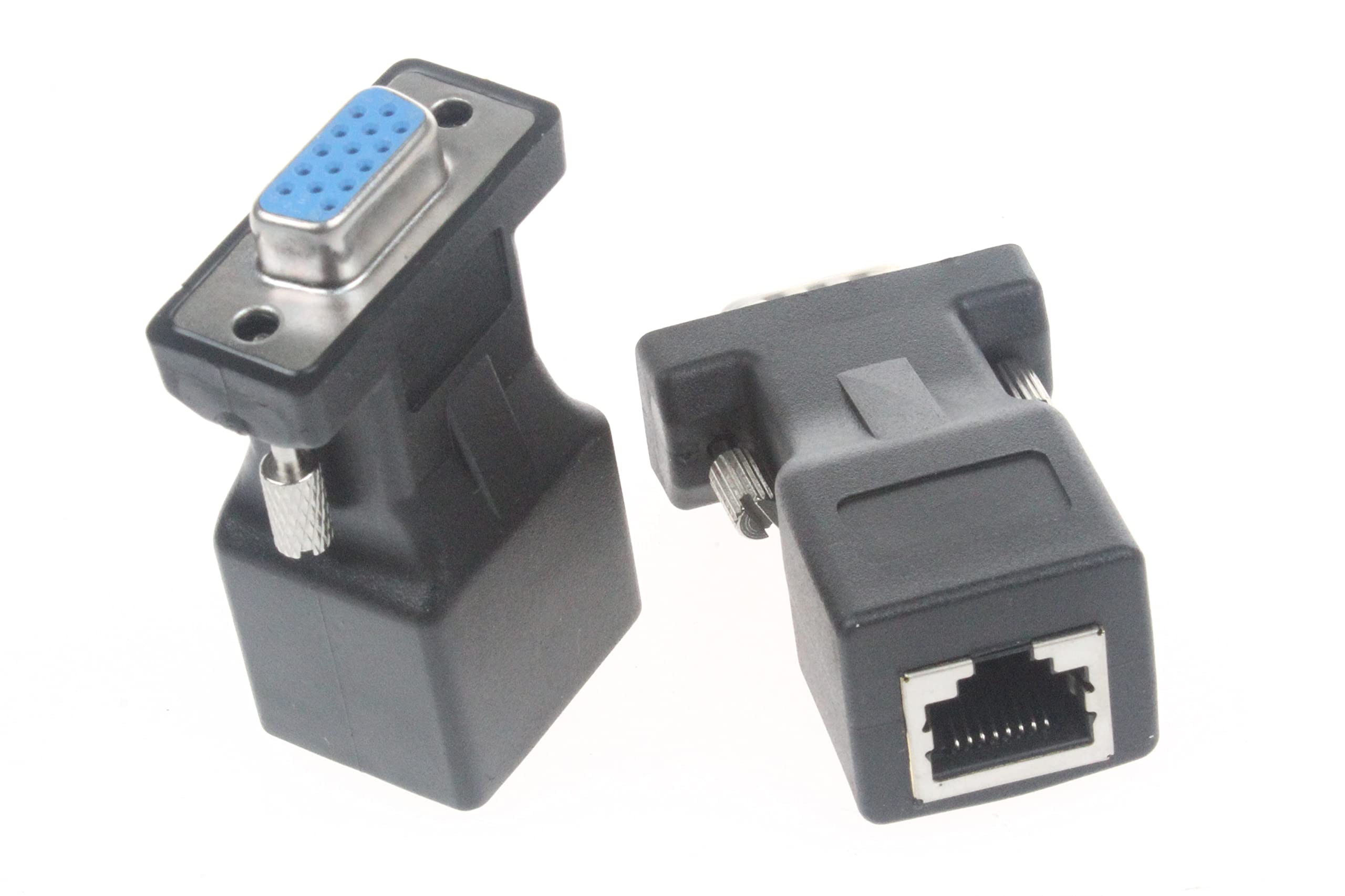 Lm Yn Vga To Rj45 Adapter Connector 2 Pcs Rj45 Female To Vga Male Female Cat5 Cat6 Support 720P 1080I 1080P Analog High Definiti
