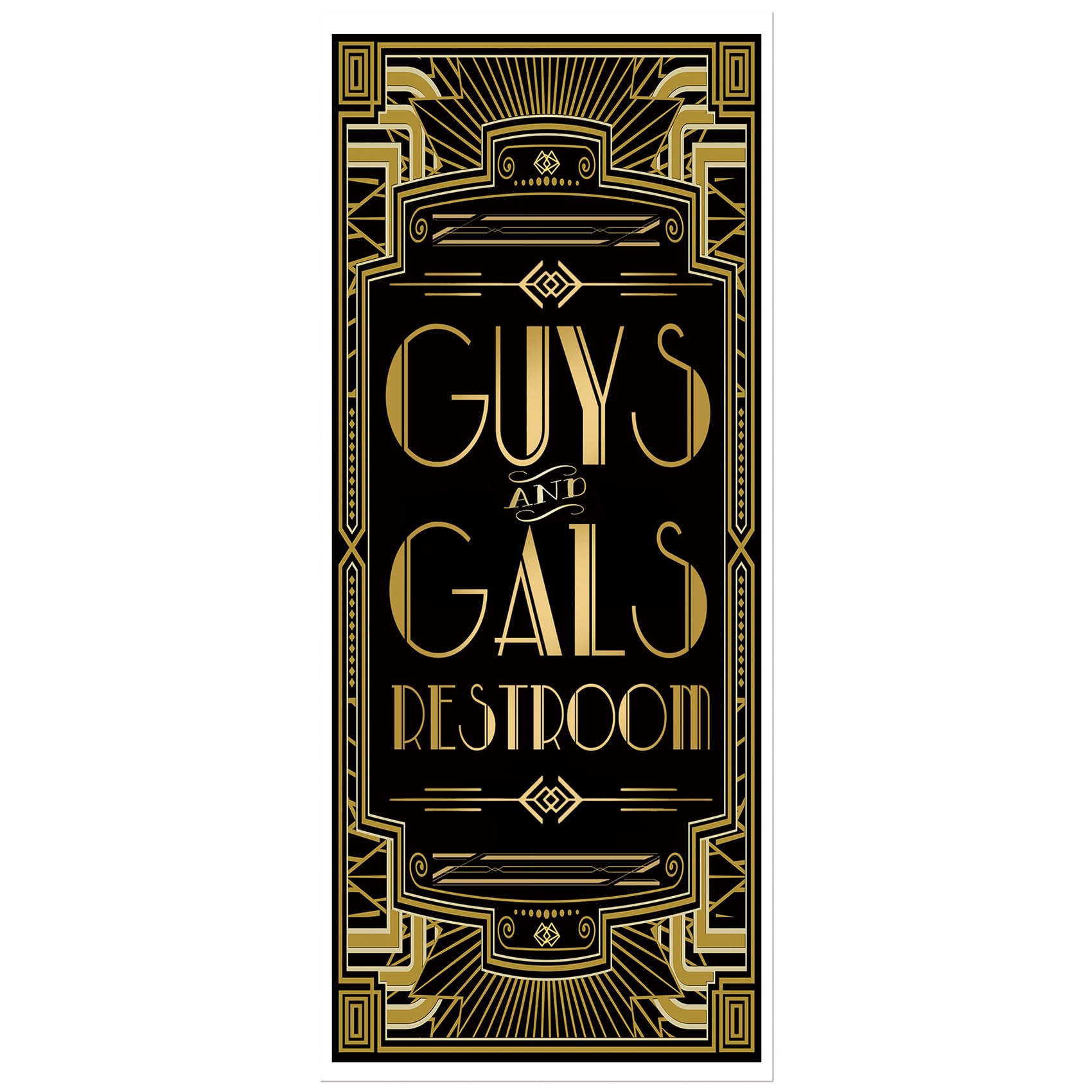 Musykrafties Roaring 20S Door Cover Gatsby Theme Party Guys And Gals Restroom 72X30Inch