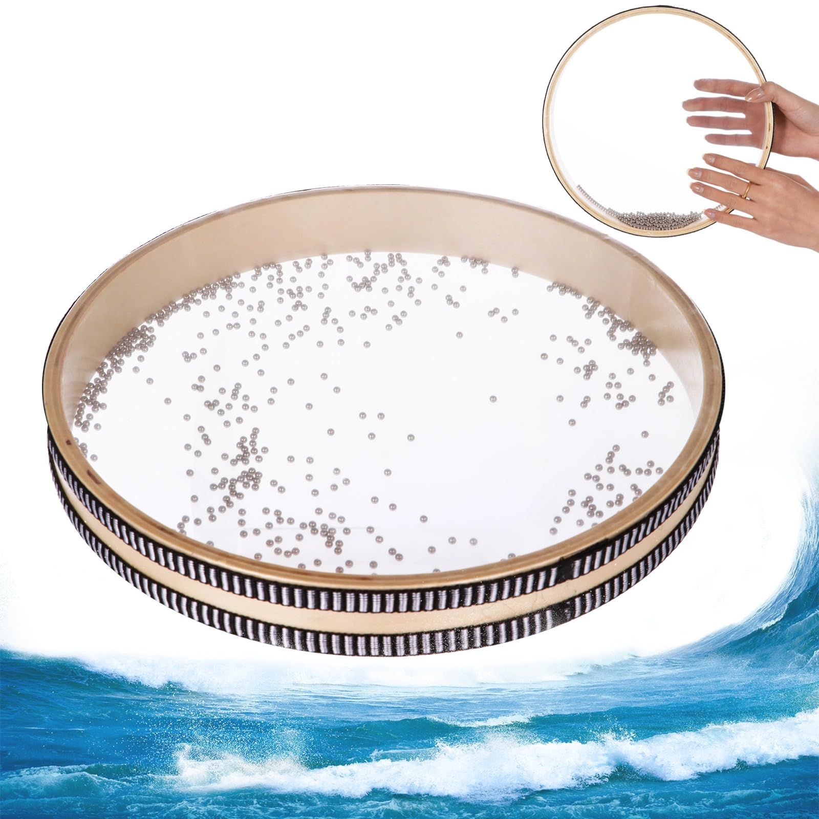 10 Inch Ocean Drum   Sea Wave Drum, Ocean Sound Drum, Natural Sound Musical Instrument, Musical Sound Healing Instrument For Rel