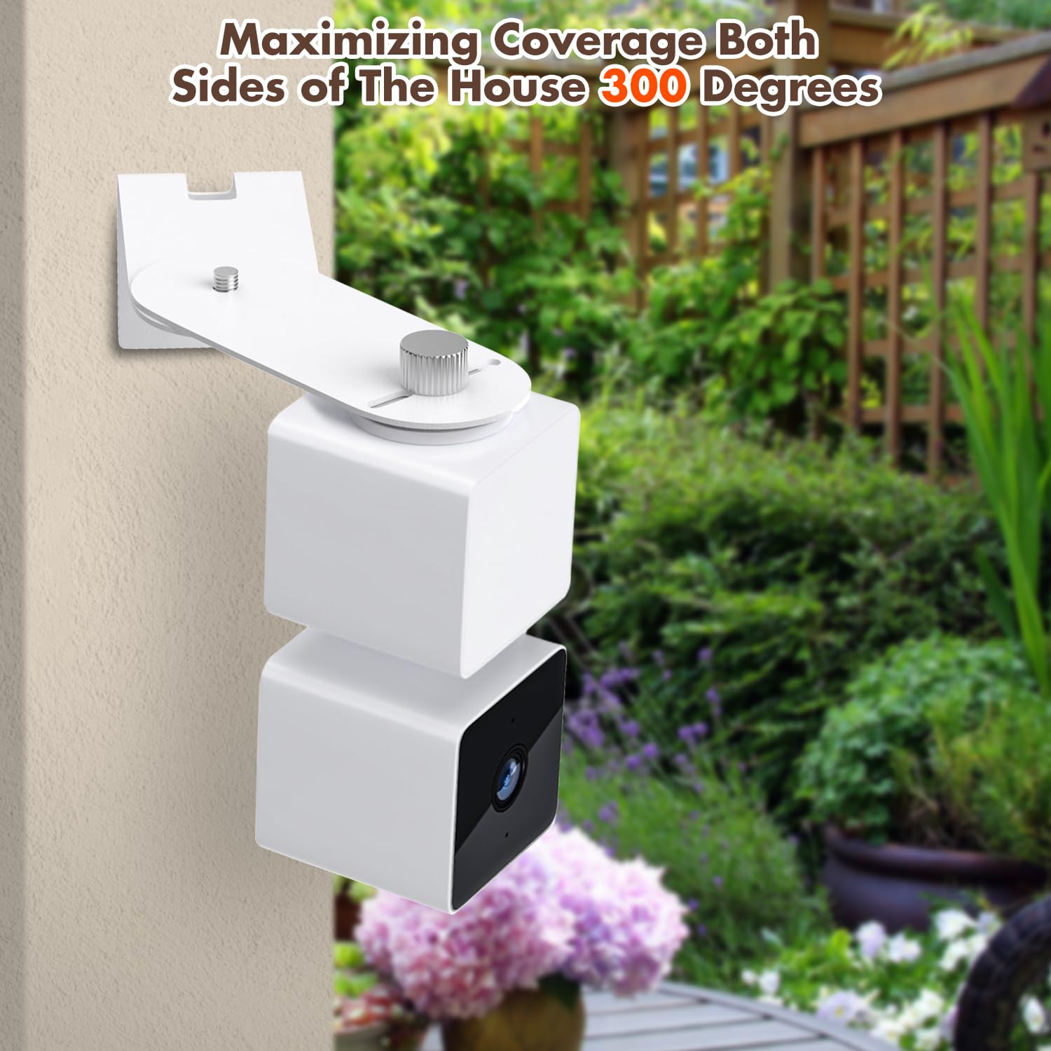 2Pack Metal Corner Wall Mount Bracket For Wyze Cam Pan V3/V2, Wyze Cam V4/V3/V2, Max Cover Both Sides Of The House 300 Degrees R