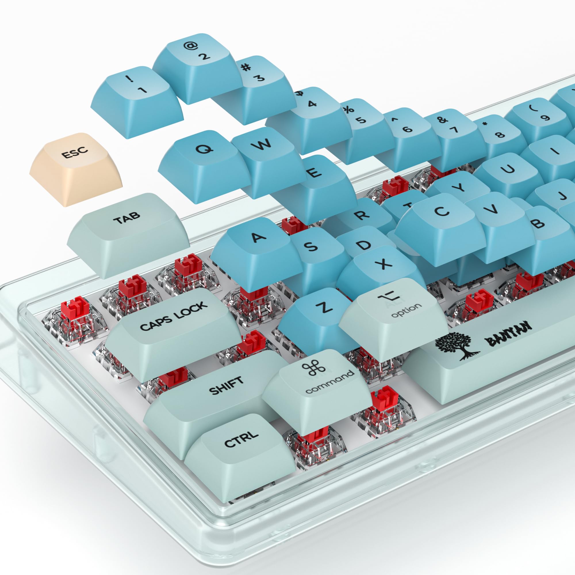 Mosptnspg 124 Keys Pbt Xda Keycaps