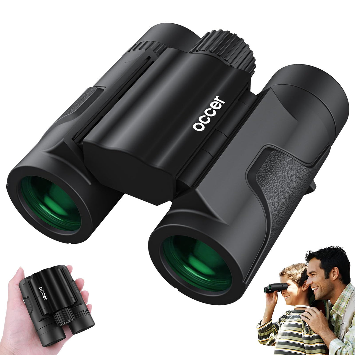 Occer 8X21 Compact Binoculars For Adults Kids With Clear Vision - Small Binoculars Easily Use With Large Eyepieces - Mini Binocu