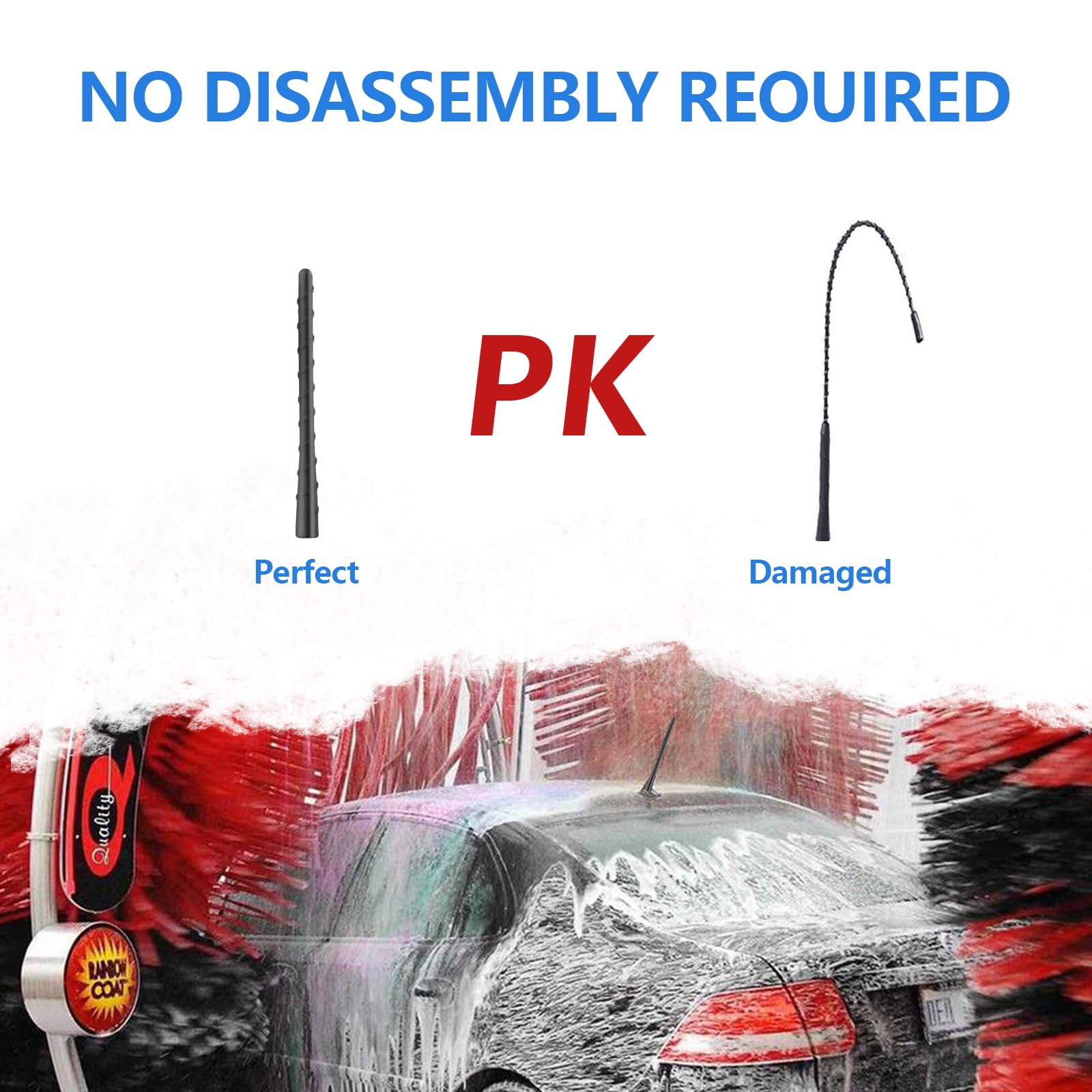 7.5 Inch Black Spiral Antenna Replacement Flexible Waterproof Rubber With Screw Universal Car Antenna Optimized Am/Fm Reception