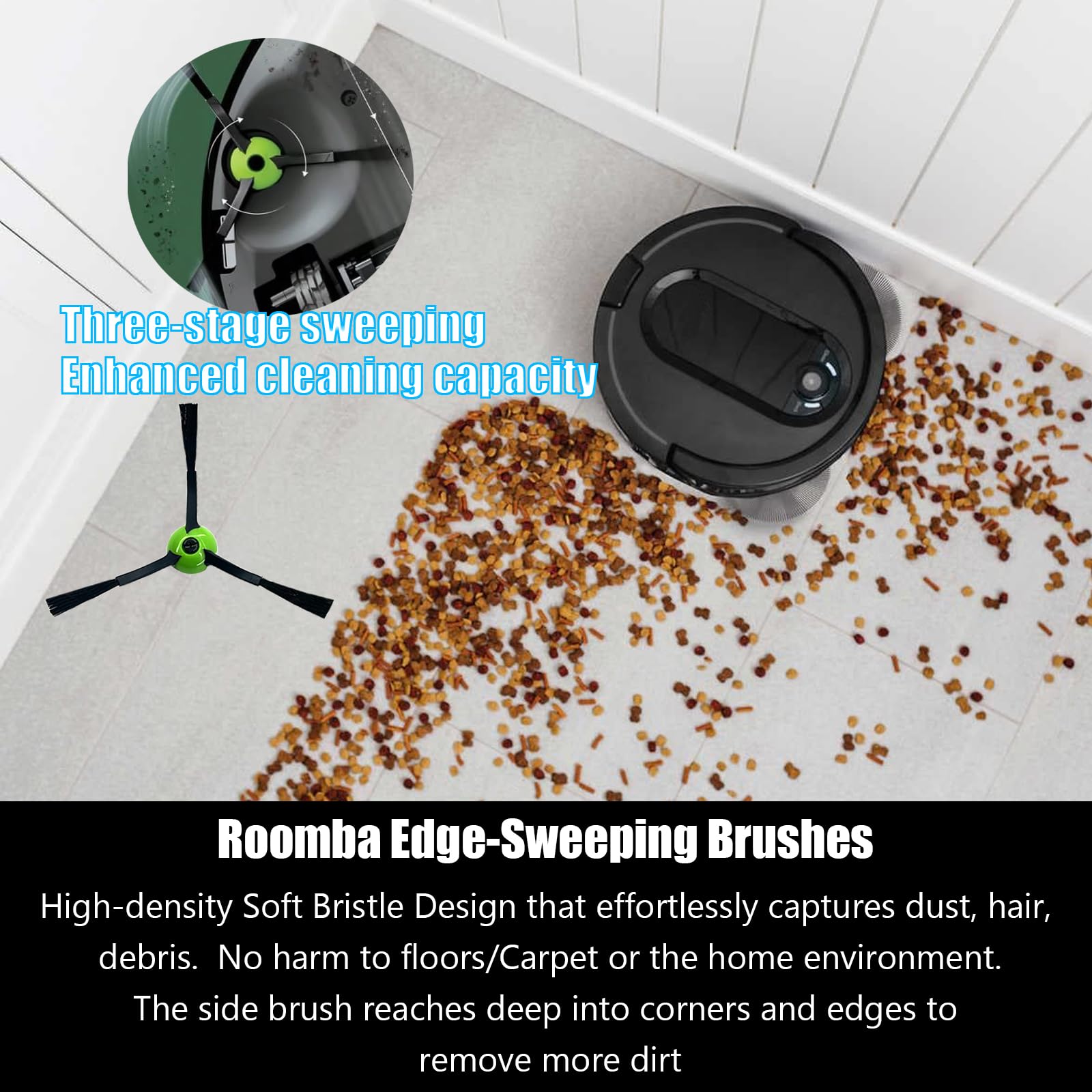 Replacement Parts For Roomba I7 I7+ I3 I3+ I4 I4+ I5 I5+ I6 I6+ I8 I8+ J7 J7+/Plus J8 J8+ E5 E6 E7 Robot Vacuum Accessories,2 Ru