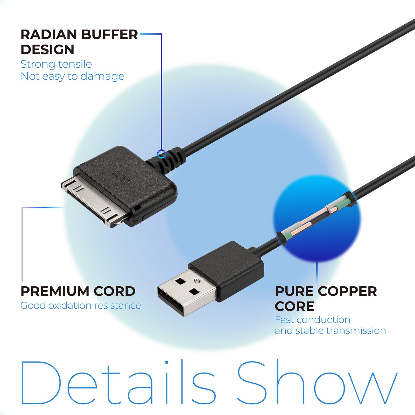 Antoble 6.5Ft Usb Data Charging Cable Cord For Barnes & Noble Nook Charger Cord Hd Hd+ 7' 9' Tablet Reader Sync Charging Wire Bntv400 Bnrv400 Bntv600