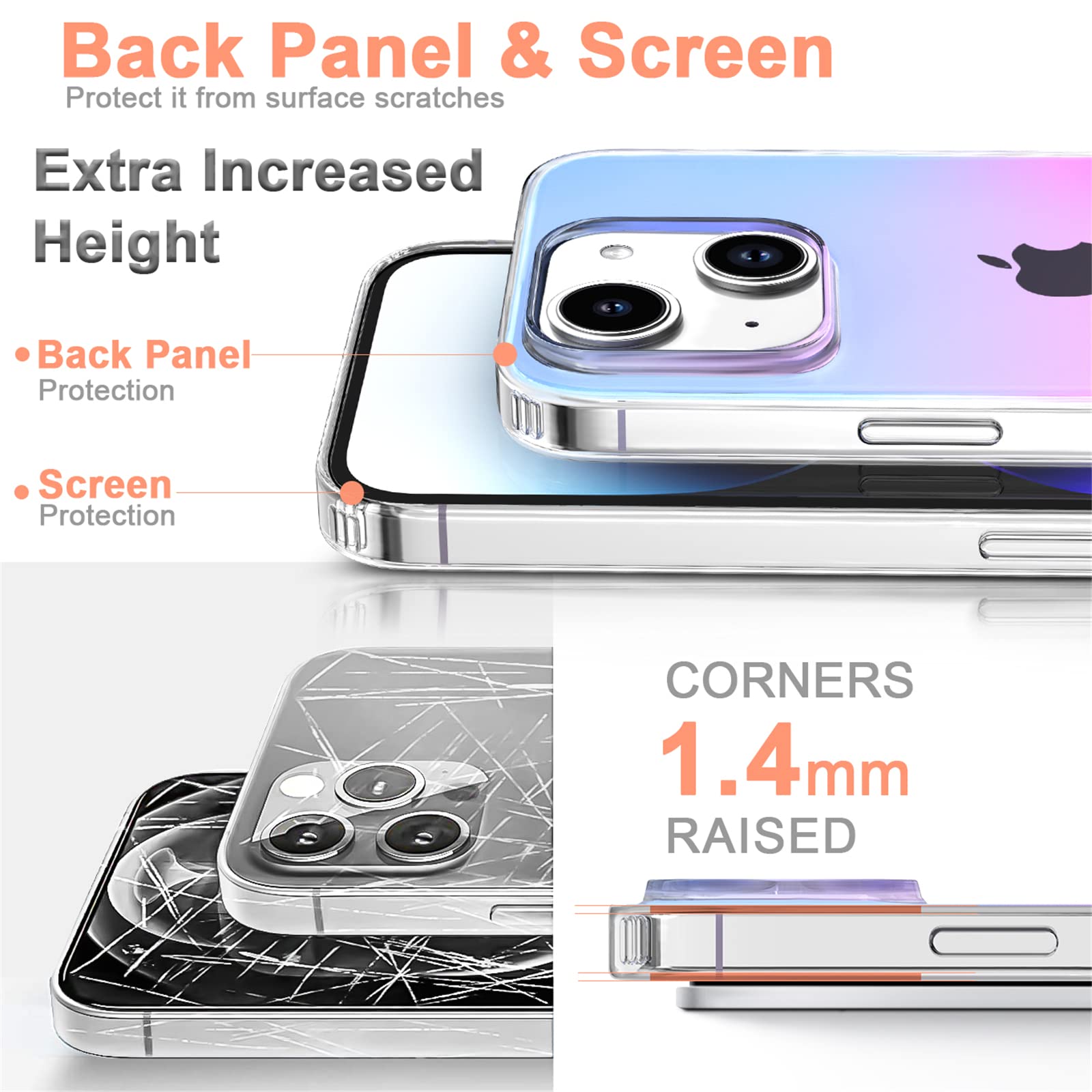 I-MGAE-IN-AR iPhone 13 Case Shockproof Laser Glitter Bling TPU PC Holographic Matte SJK-042-13