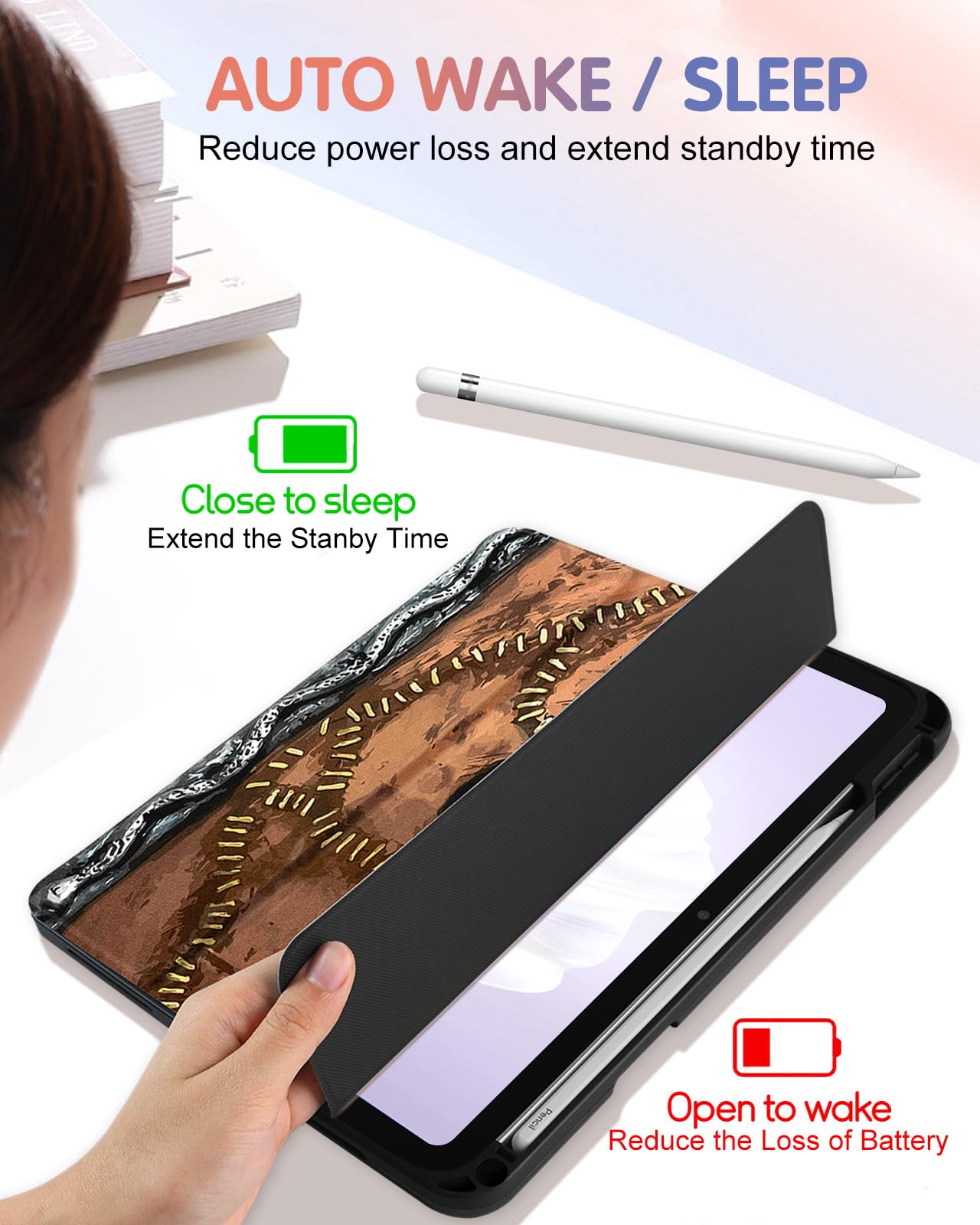 Wazzasoft For Apple Ipad 10Th Generation Case 10.9 Inch Cute Women Girls Kids Folio Cover Teen Scary Design Unique Cool With Pen