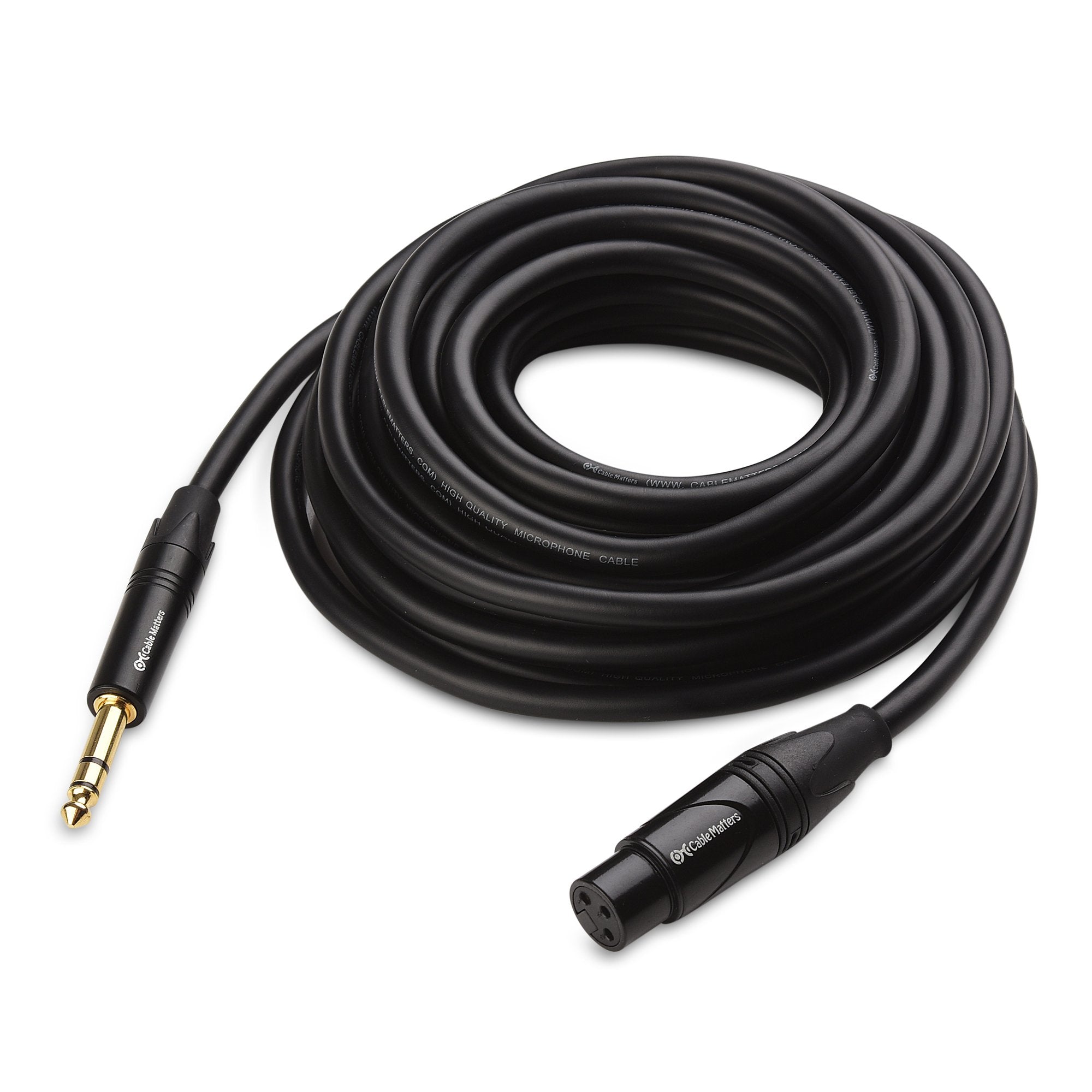 Cable Matters 6.35mm (1/4 Inch) TRS to XLR Cable 25 ft Male to Female (XLR to TRS Cable, XLR to 1/4 Cable, 1/4 to XLR Cable)