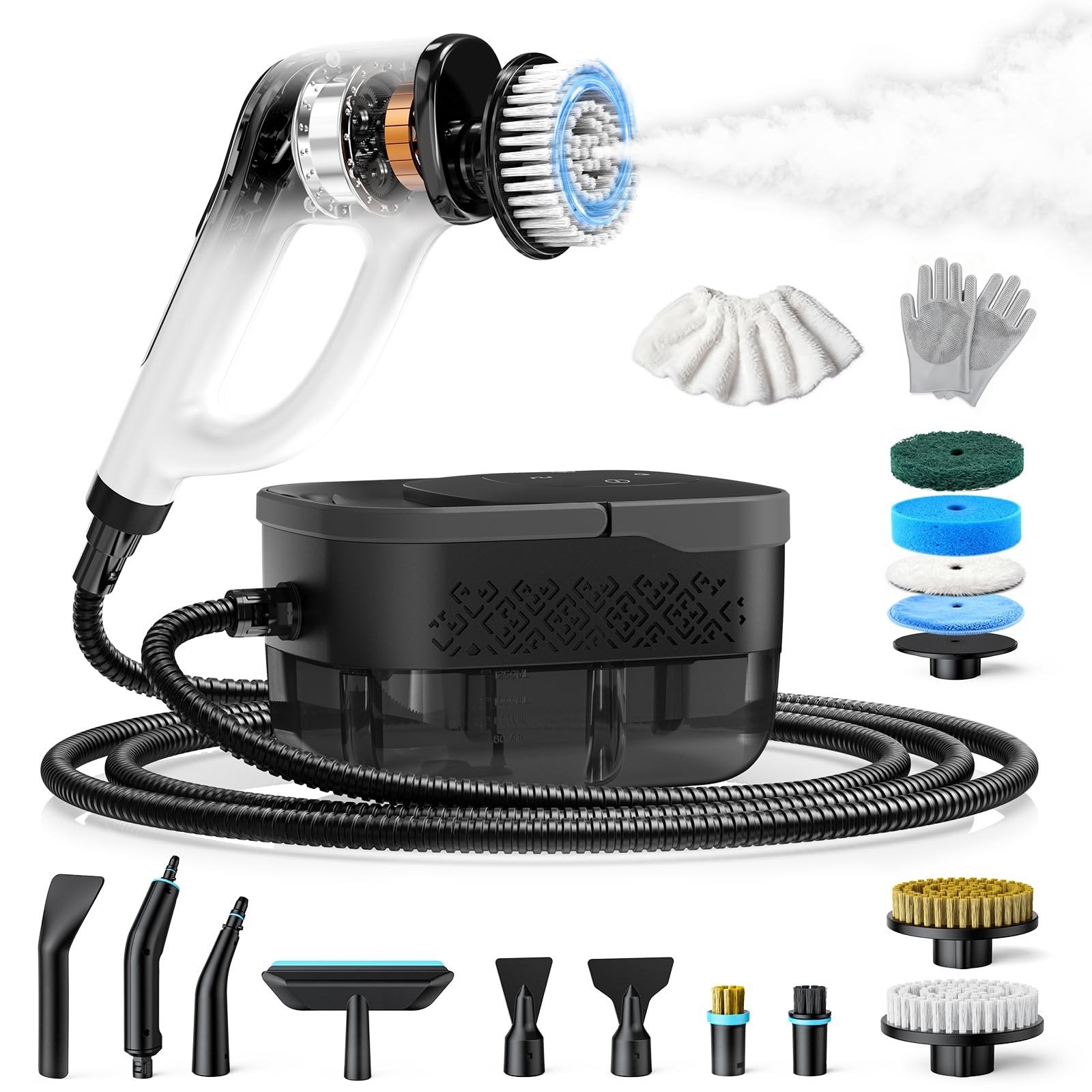 Steam Cleaner, Electric Spin Scrubber Portable Steamer for Cleaning