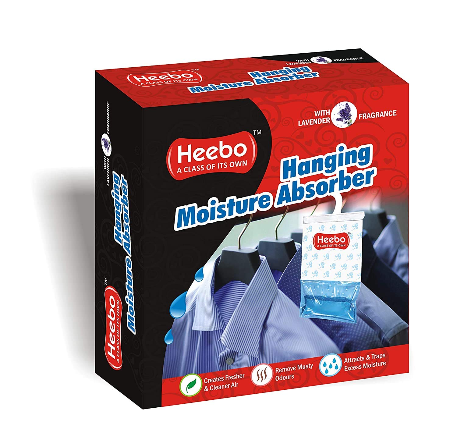 Heebo  Hanging Moisture Absorber Pack 1 | Moisture Relieve | Used in wardrobes | Gym lockers | modular kitchen closets | Dining
