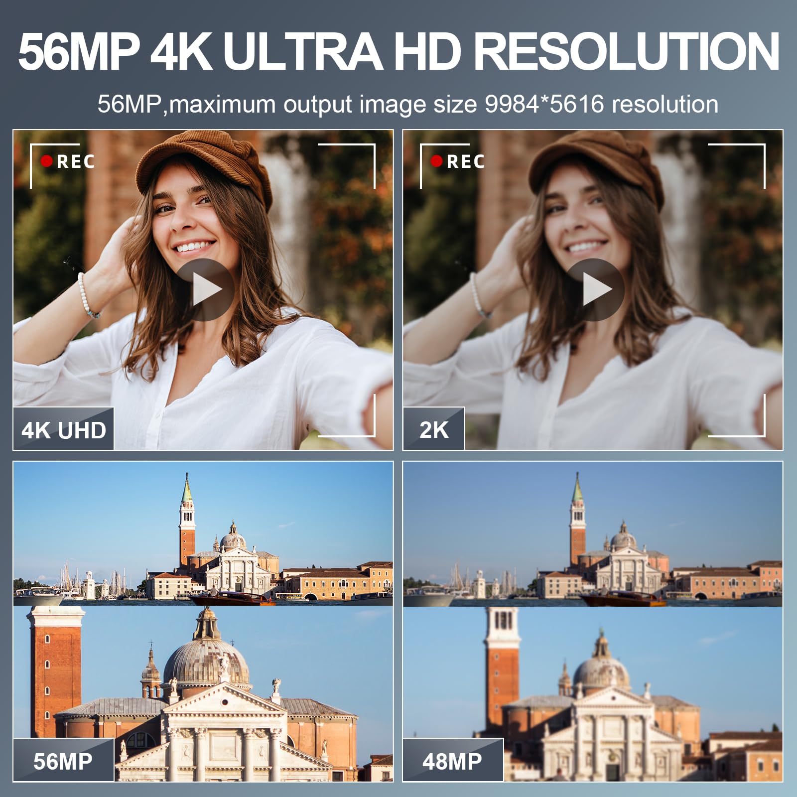 Digital Camera, Cameras For Photography,56Mp&4K Video Camera, 18X Zoom Vlogging Camera For Youtube, Portable Compact Small Camer