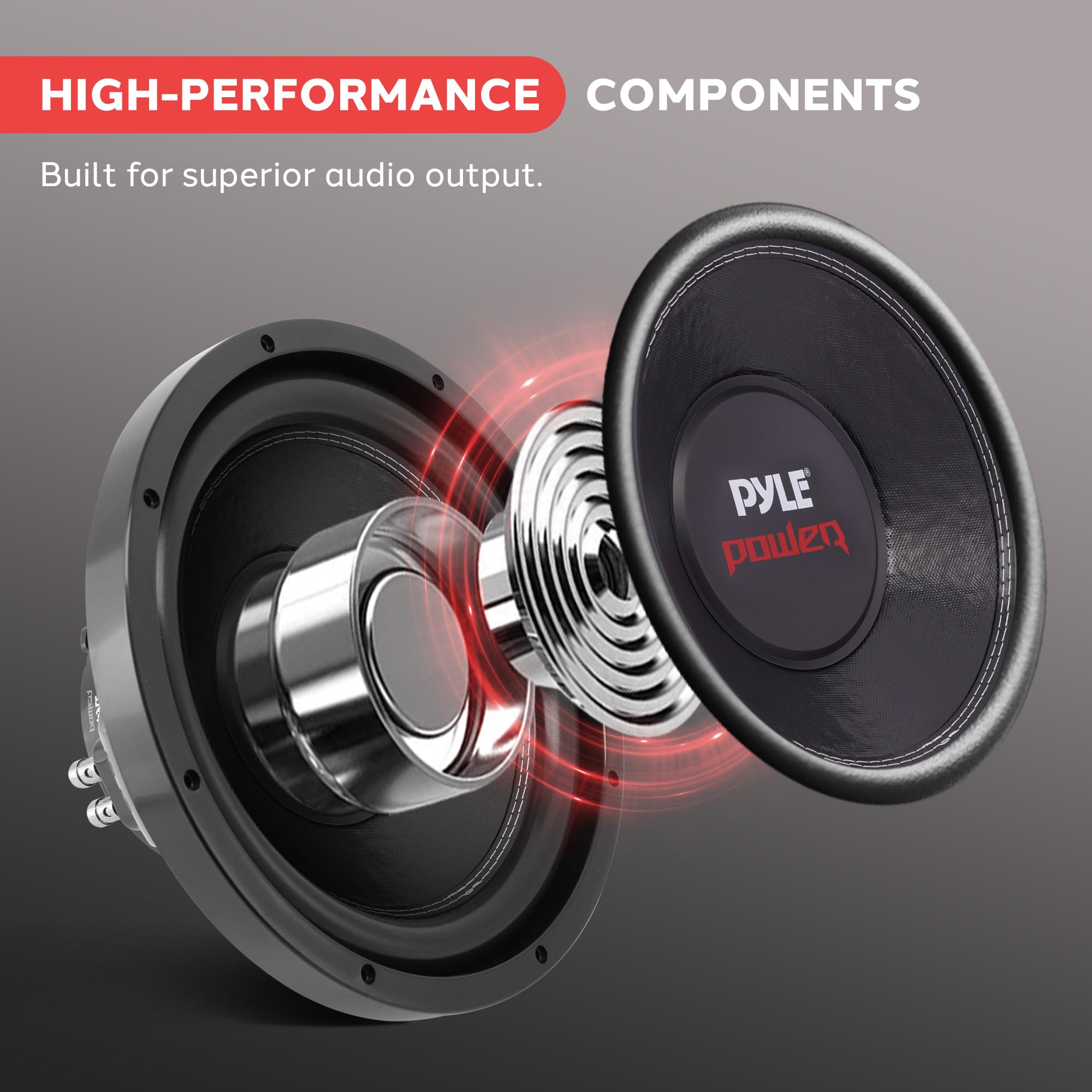 Pyle 12" Car Audio Subwoofer - 1600W, Black, Non-Press Paper Cone, Model PLPW12D