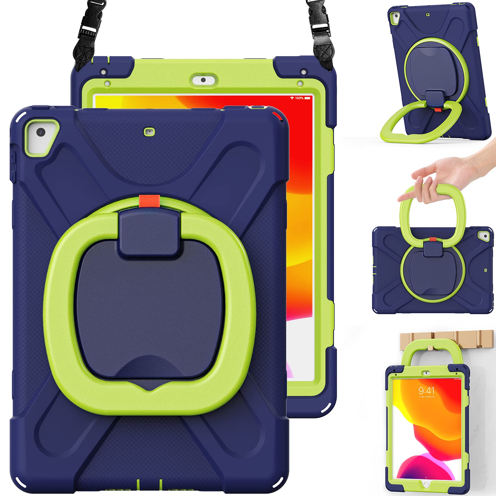 Braecn Case For Ipad 6Th/5Th Generation 2018/2017, Ipad Air 2, Ipad Pro 9.7,Hybrid Shockproof Rugged Drop Protection Cover With 