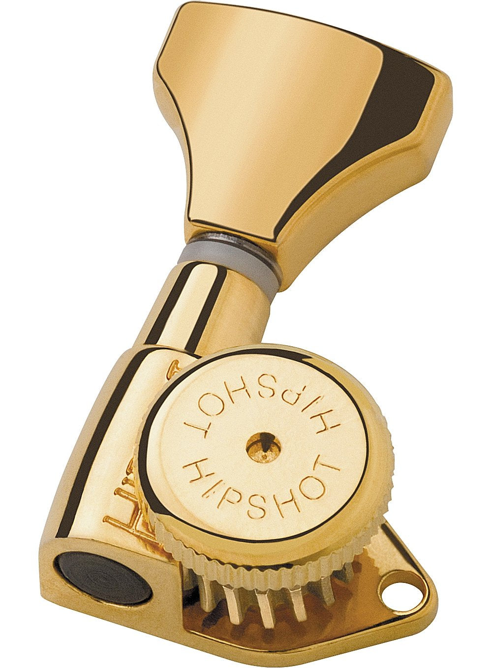 Hipshot 6GLO Grip-Lock Locking Guitar Tuning Machines 3+3 - Universal Mounting Plate UMP included - Gold