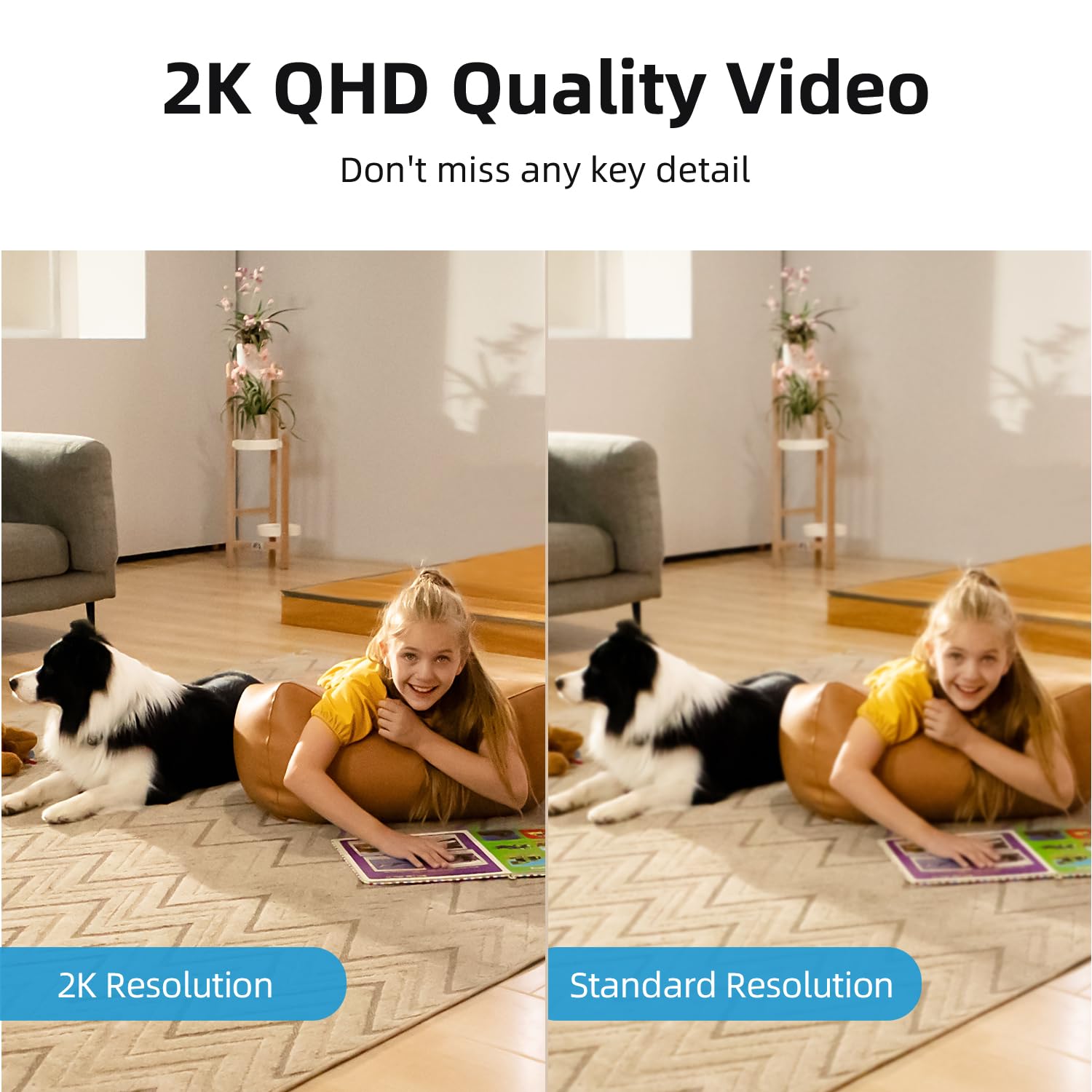 Aosu 2K Security Camera Indoor, Baby Monitor Pet Camera One Touch Call, Smart Motion Tracking, Ir Night Vision, Compatible With