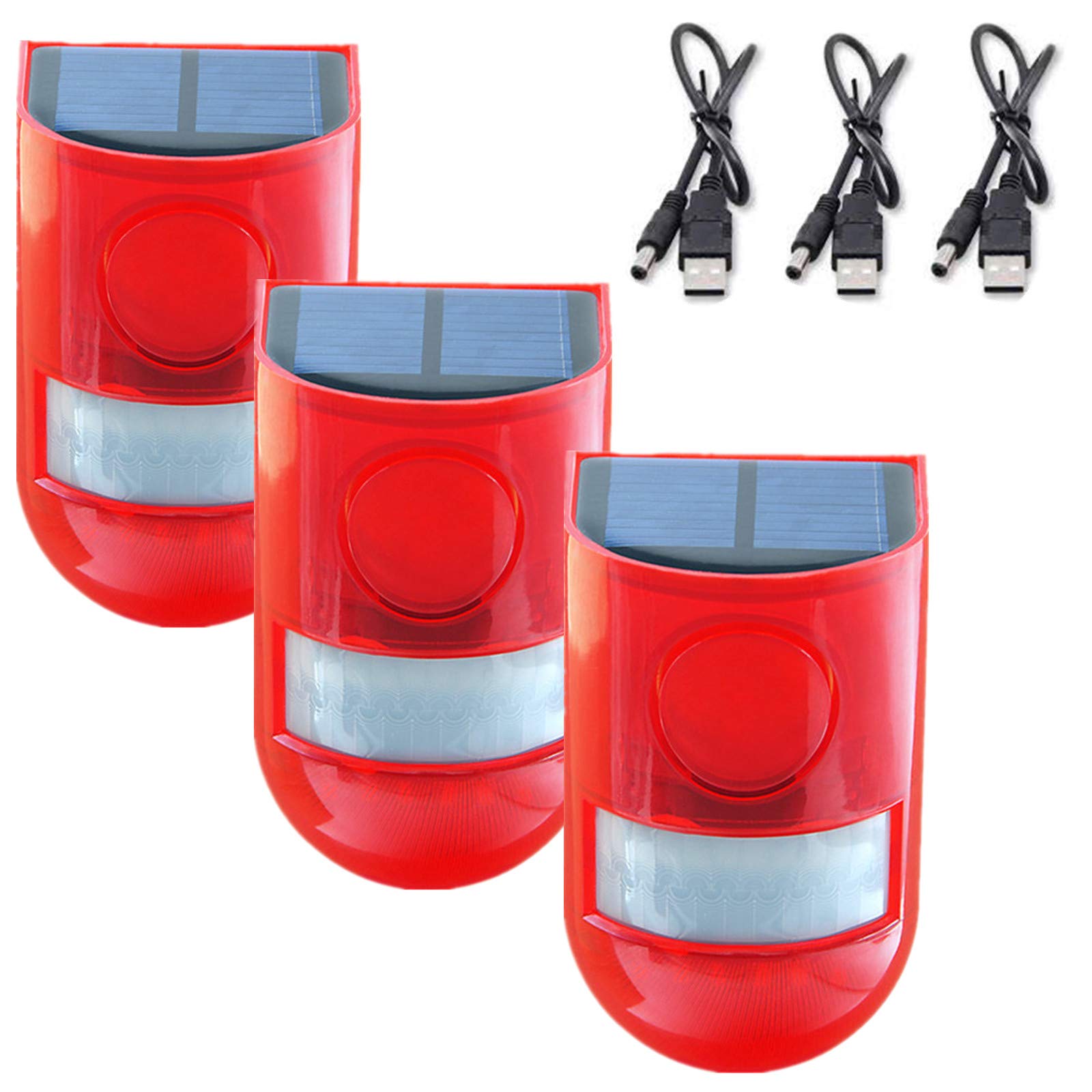 Chunhee Solar Sound & Light Alarm Outdoor Motion Sensor 129Db Siren Sound Alert & 6Leds Flash Warning Security Alarm System For Villa, Farm, Chicken Coop,Yard, Garden