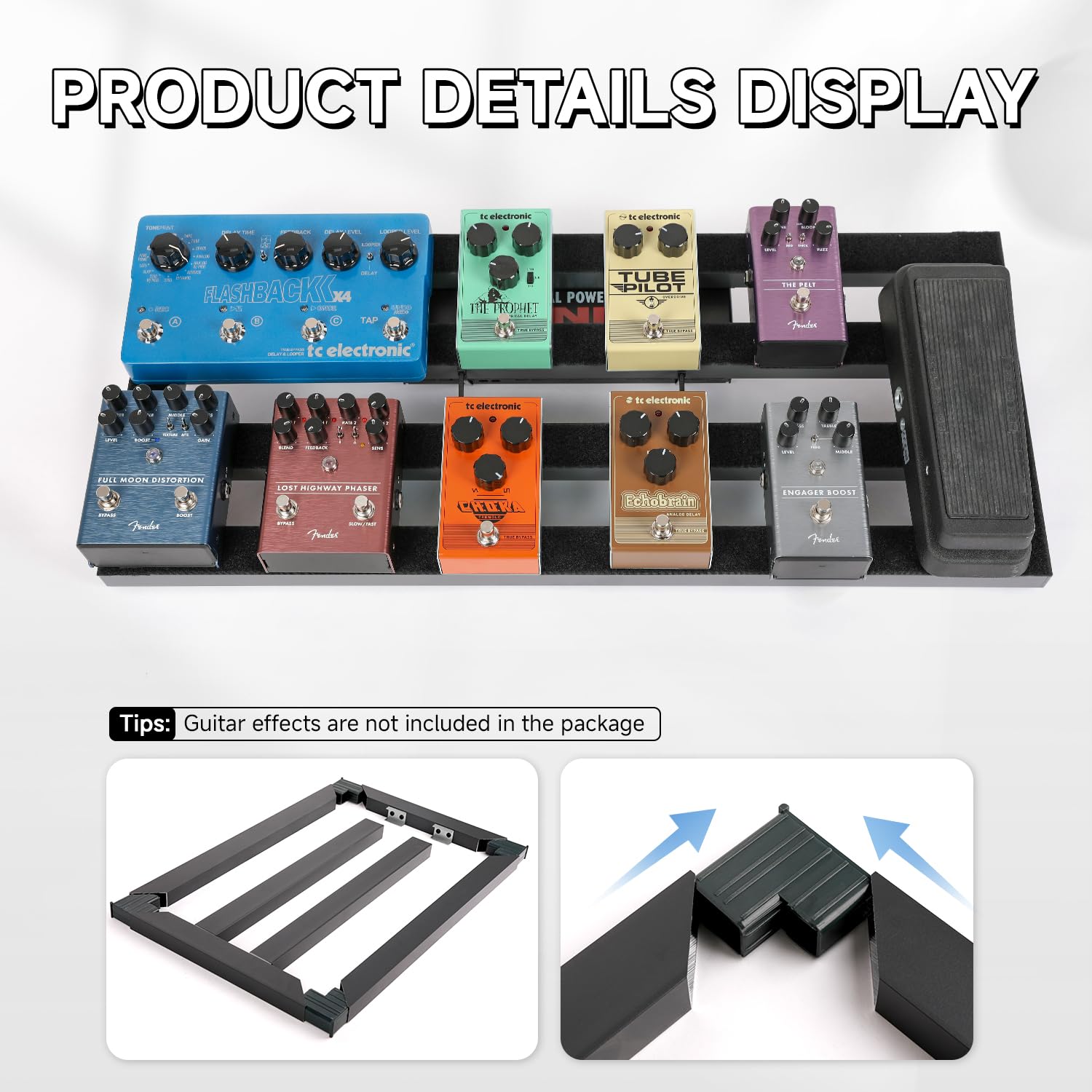 Ghost Fire Guitar Pedal Board Aluminum Alloy 2.2Ib Super Light Effect Pedalboard 27.5''X11.8'' With Carry Bag Spl 07
