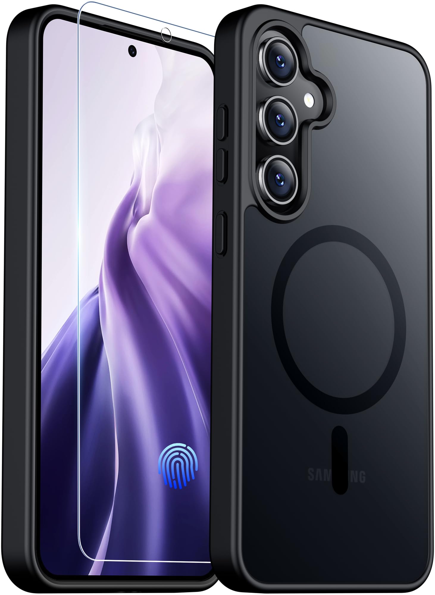 Temdan Magnetic For Samsung Galaxy S24 Fe Case, With [Tempered Glass Screen Protector][Compatible With Magsafe][Military Grade S