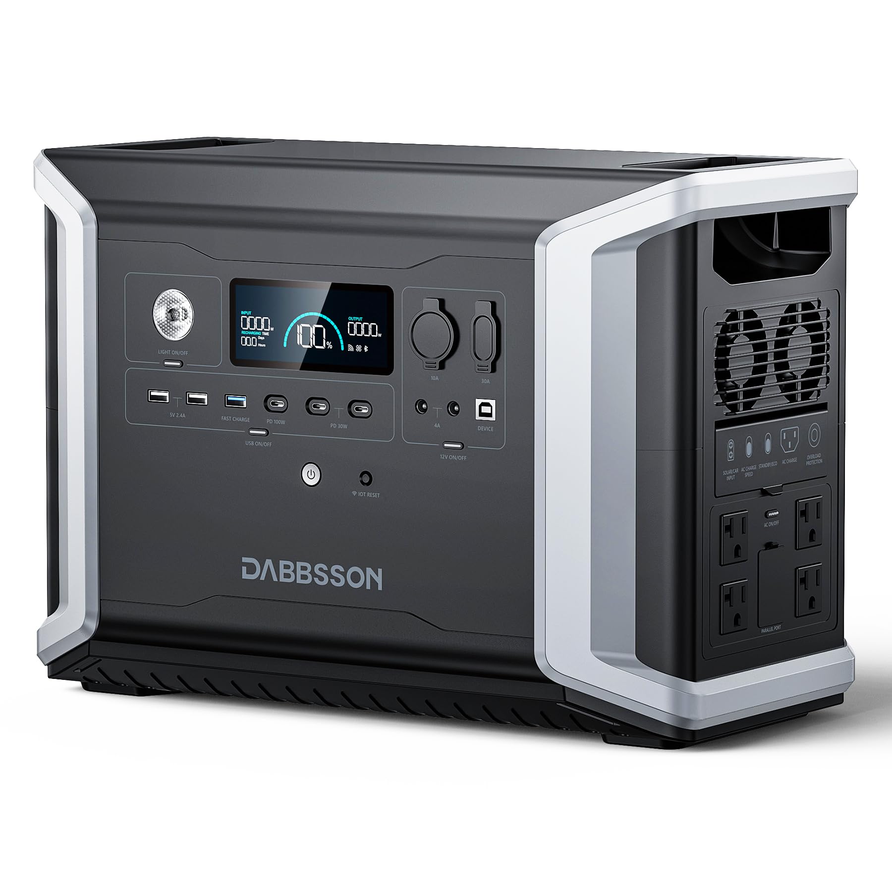 Dabbsson Portable Power Station DBS2300 Plus, Max 16660Wh, 4    2200W AC Outlets, Solar Generator for Camping, Home Backup, Emer