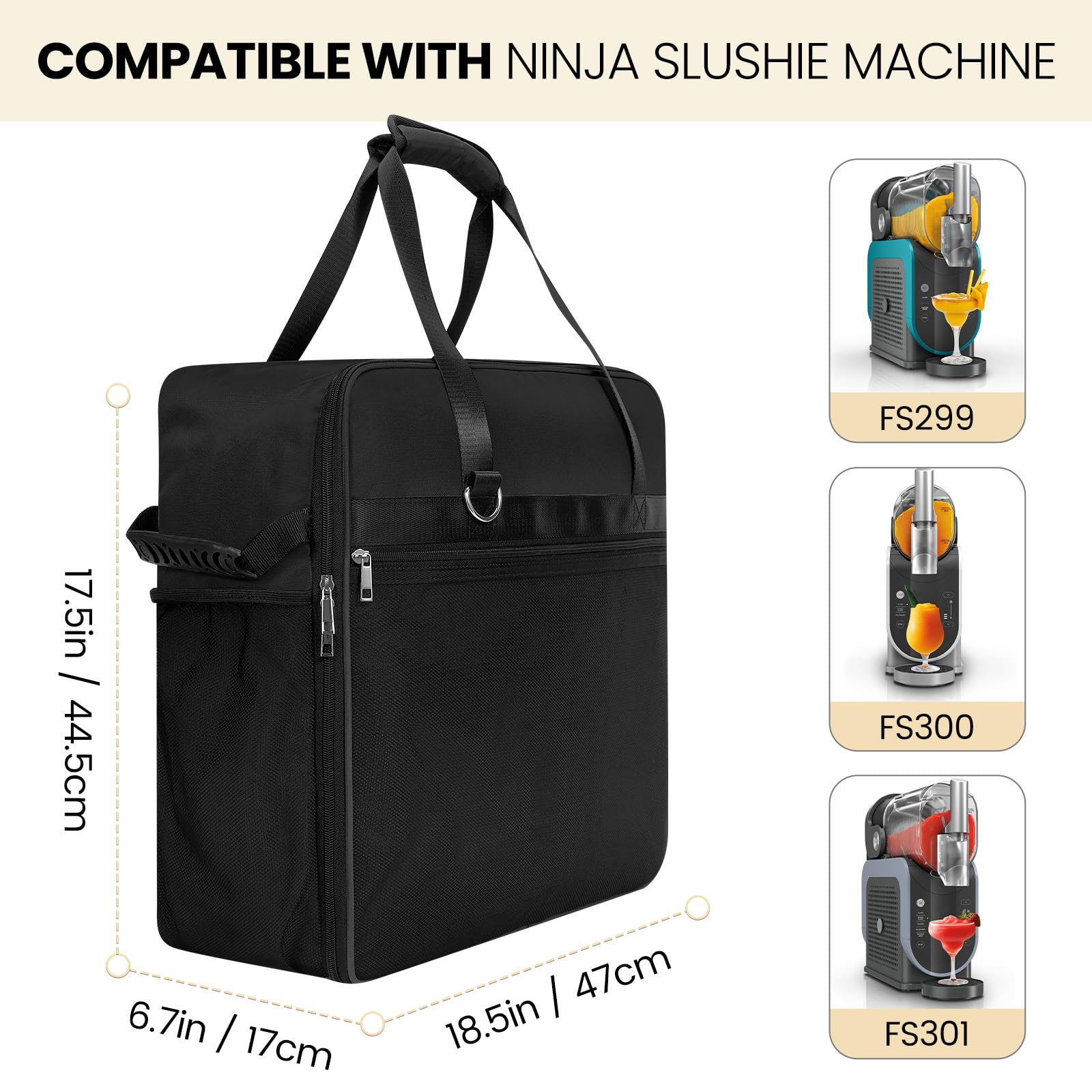 Portable Carrying Bag For Ninja Slushi Machine Fs300/Fs301 - Dustproof Travel Case For Frozen Drink Maker - Storage Bag Cover Fo