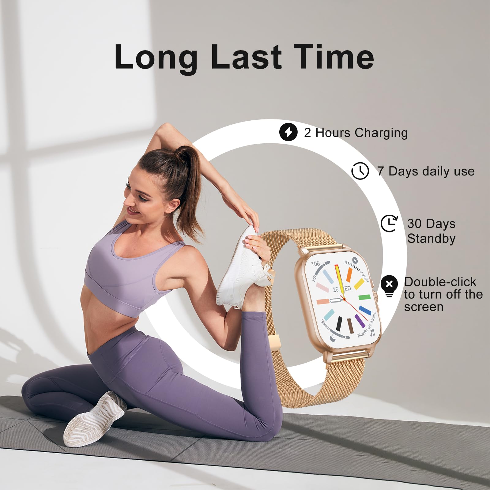 Wsq Smart Watches For Women Men Fitness Tracker Watch 2.04 Hd Screen Sport Watch With Chatgpt Ai Voice 3 Bands Step Counter 24/7