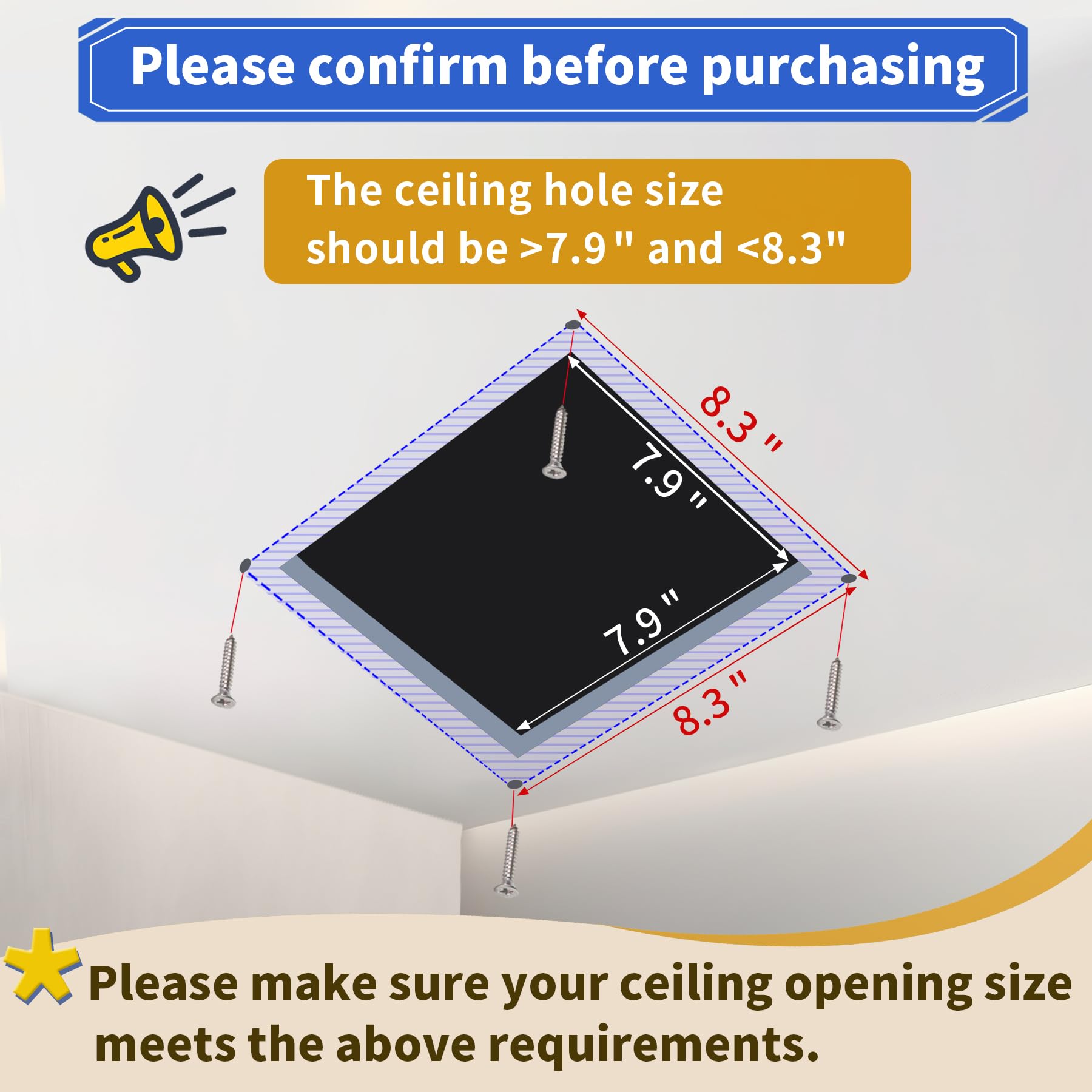 Yopmb Bathroom Exhaust Fan With Led Light ,Square Ceiling Mount Quiet Exhaust Fan For Shower/Bathroom/Office/Home/Restroom,1.0 S