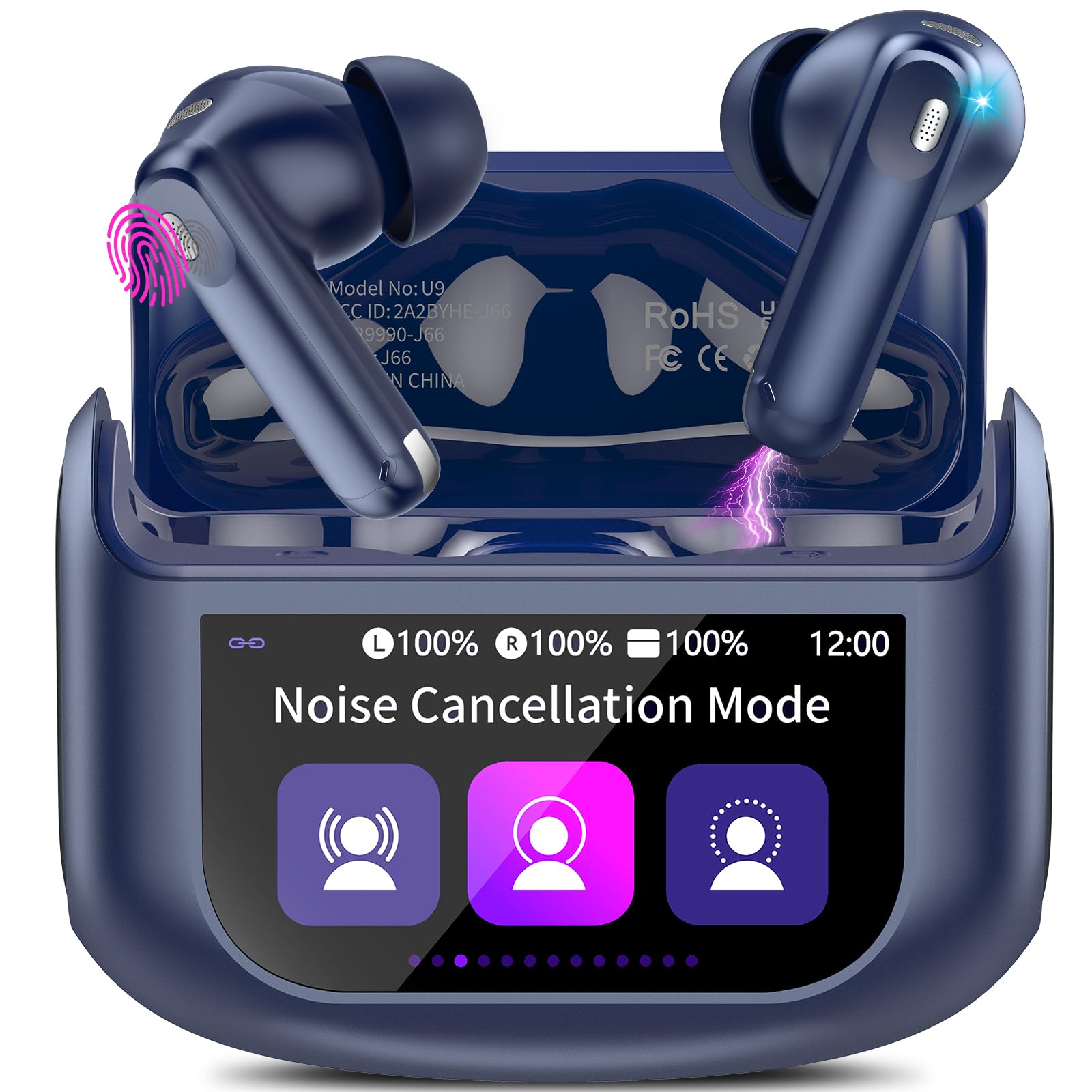 Thunelec Ai Translation Earbuds Real Time with Audio and Video Calls, 3in1 Buletooth 5.4 Translator Earbuds with 6 Translation
