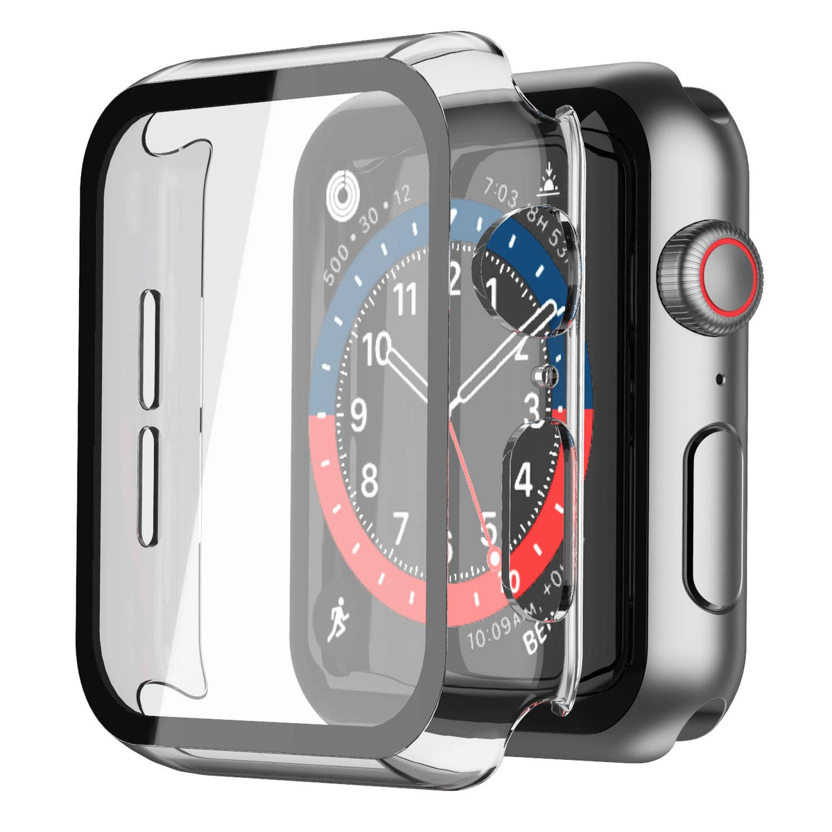 Langboom Transparent Hard Case Compatible With Apple Watch Se Series 6 Series 5 Series 4 44Mm With Screen Protector, Iwatch Ultr