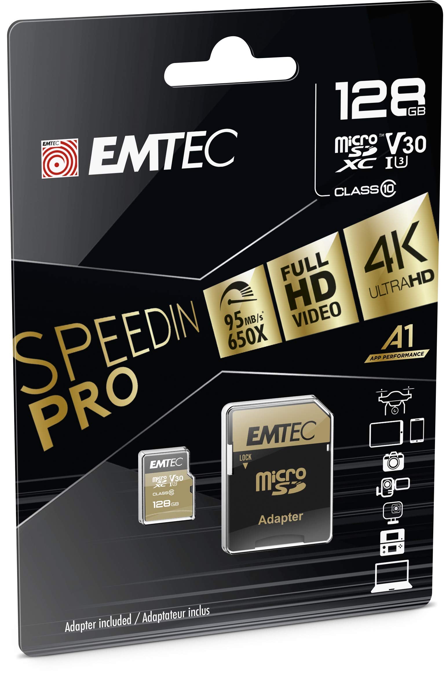 Emtec Speedin' Microsd Class 10 V30 Uhs I U3 (128Gb)