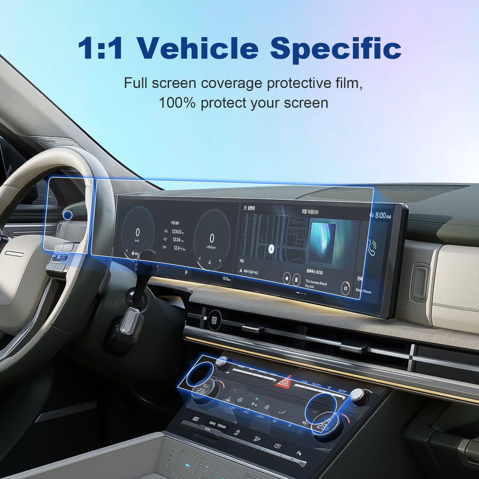 Coleya (6Pcs) 2024 Santa Fe Screen Protector For Hyundai Santa Fe Display (12.3Inch Touchscreen&Left Fingerprint Recognition&Air