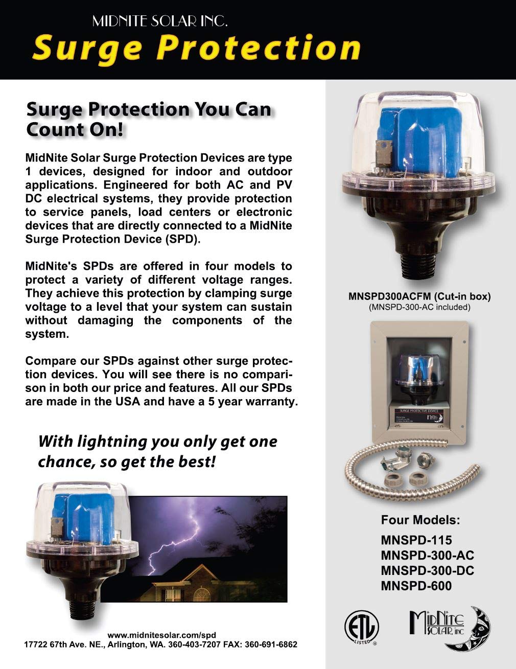 Midnite Solar Surge Protection Device Mnspd 300 Ac