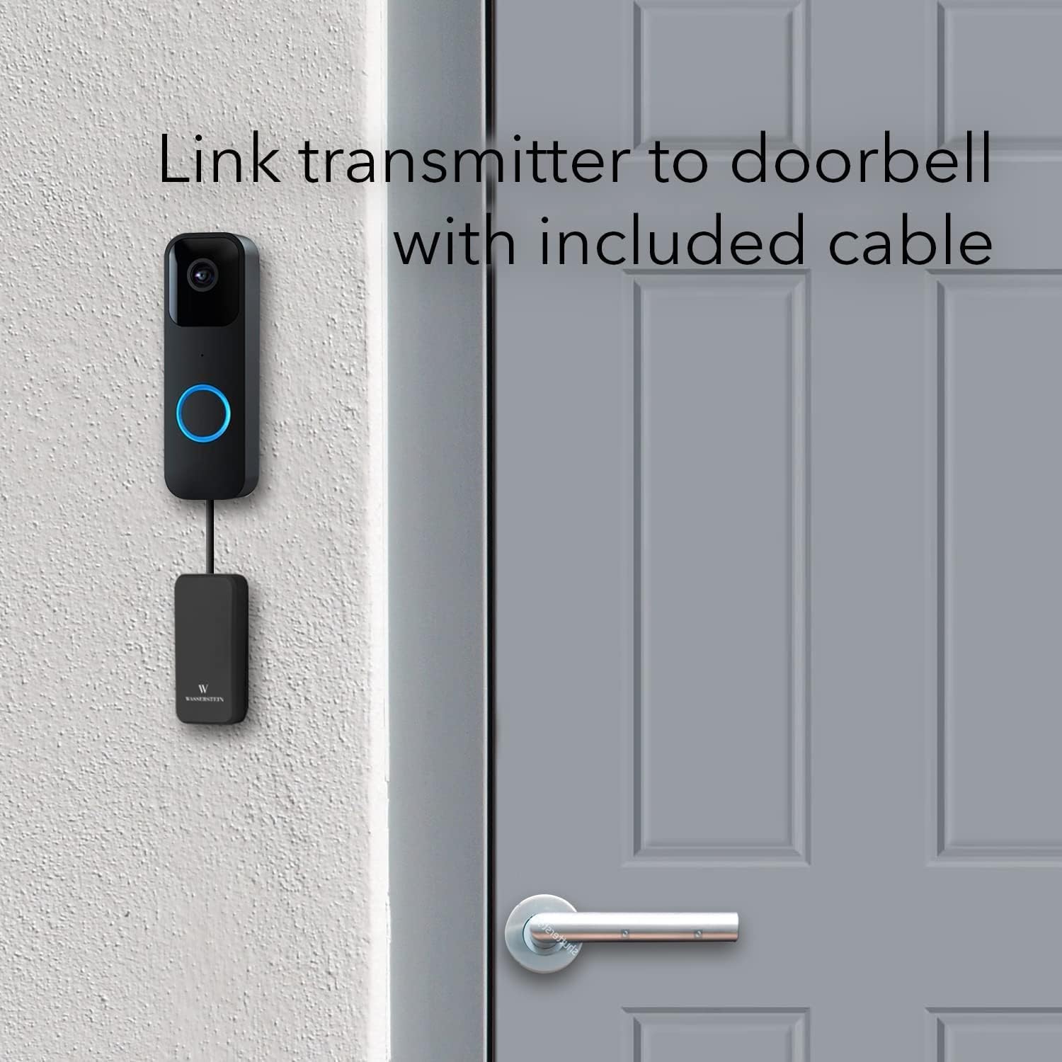 Wasserstein Wireless Doorbell Chime   Compatible With Blink Video Doorbell (1 Pack, Black)