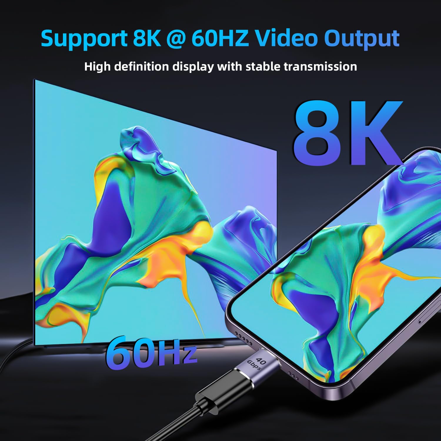 Ghqxzt Usb C Extender Adapter 40Gbps, 8K 60Hz Usb C Male To Female Extension Adapter,Usb Type C Male To Female Extender Pd 100W