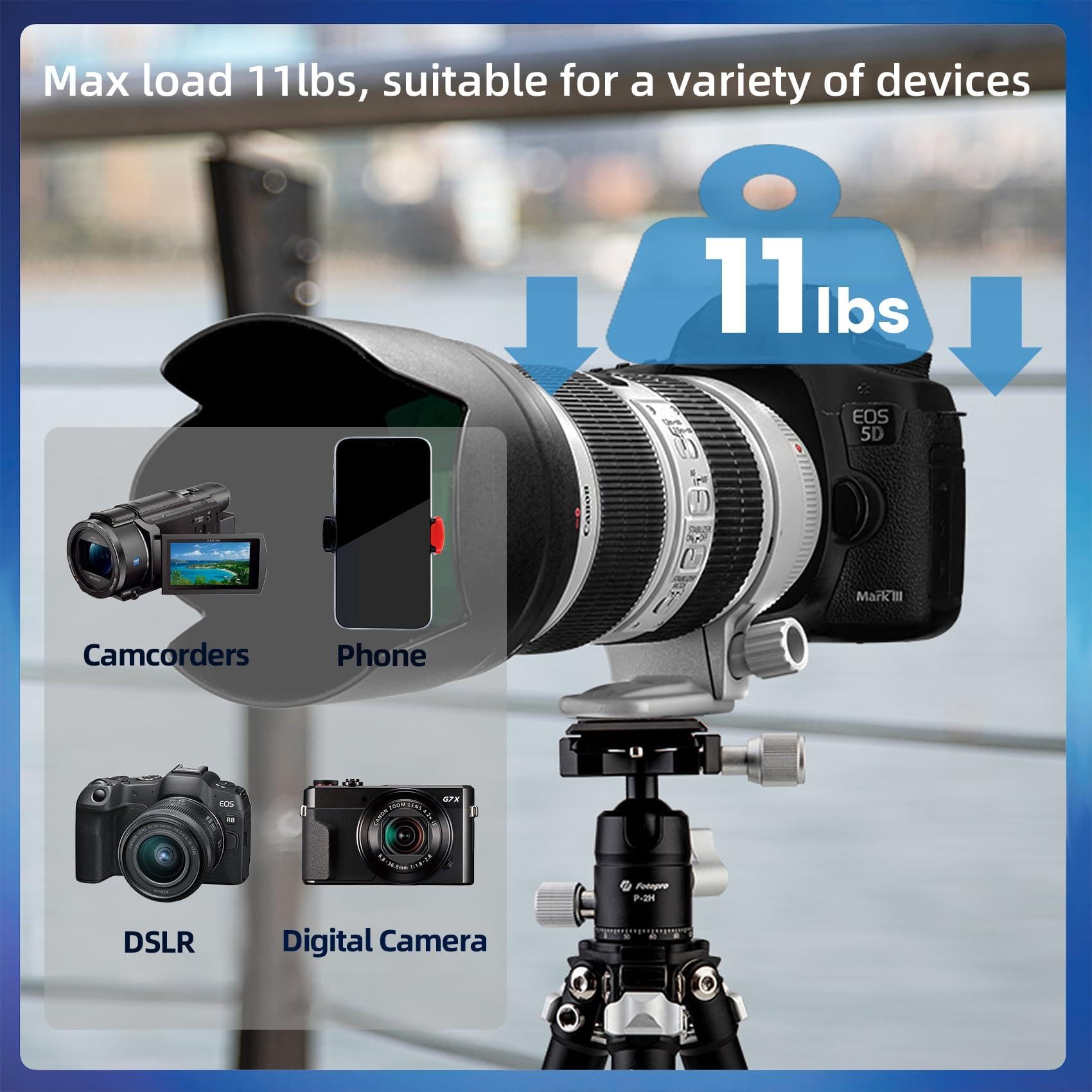 Fotopro Carbon Fiber Mini Tripod Lightweight Compact Travel Tripod With 360 Degree Ball Head, Qr Plate For Camera Camcorder Mini