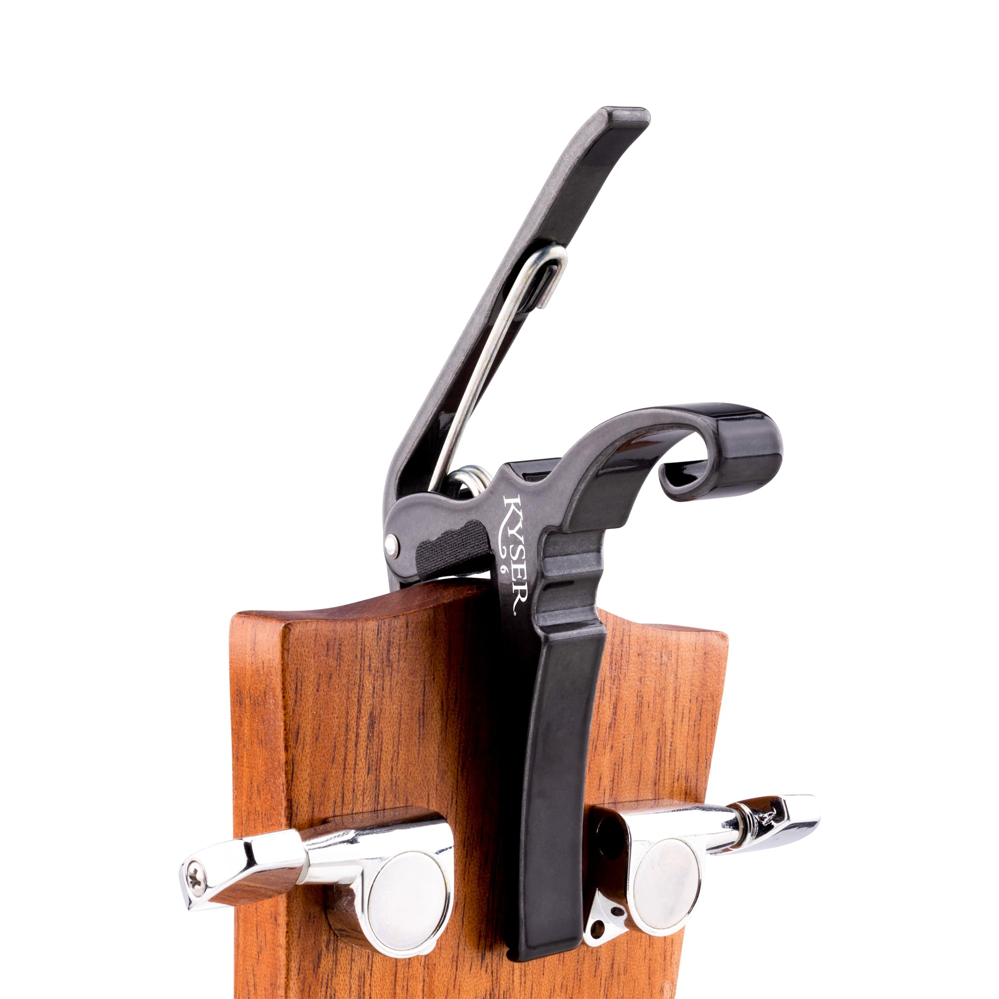 Kyser Quick Change Guitar Capo For 6 String Acoustic Guitars, Black Chrome, Kg6Bca
