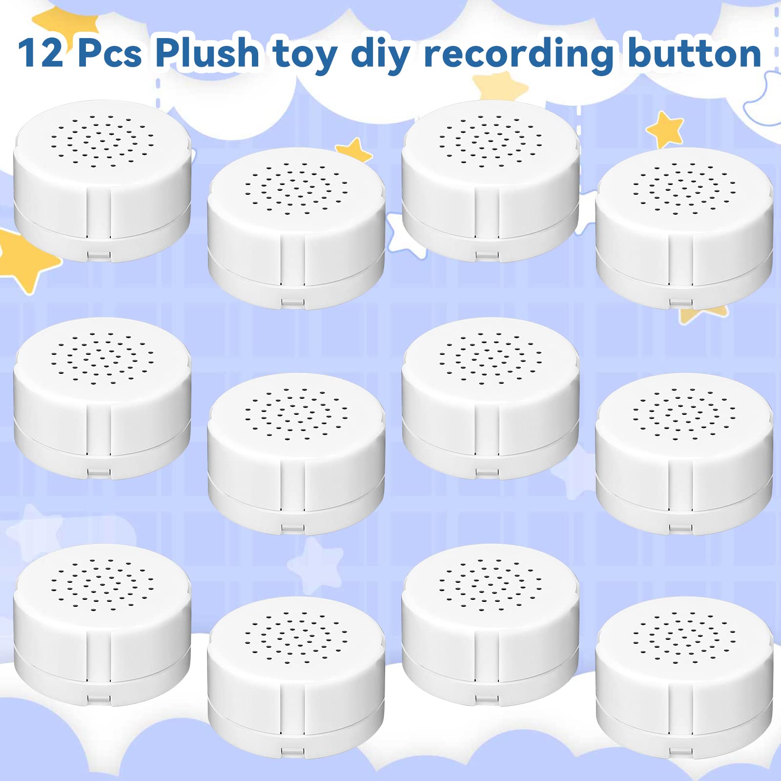 12 Pcs Voice Recorder For Stuffed Animal, Sound Recorder Music Recordable Sound Module Recording Device Record Custom Message Fo