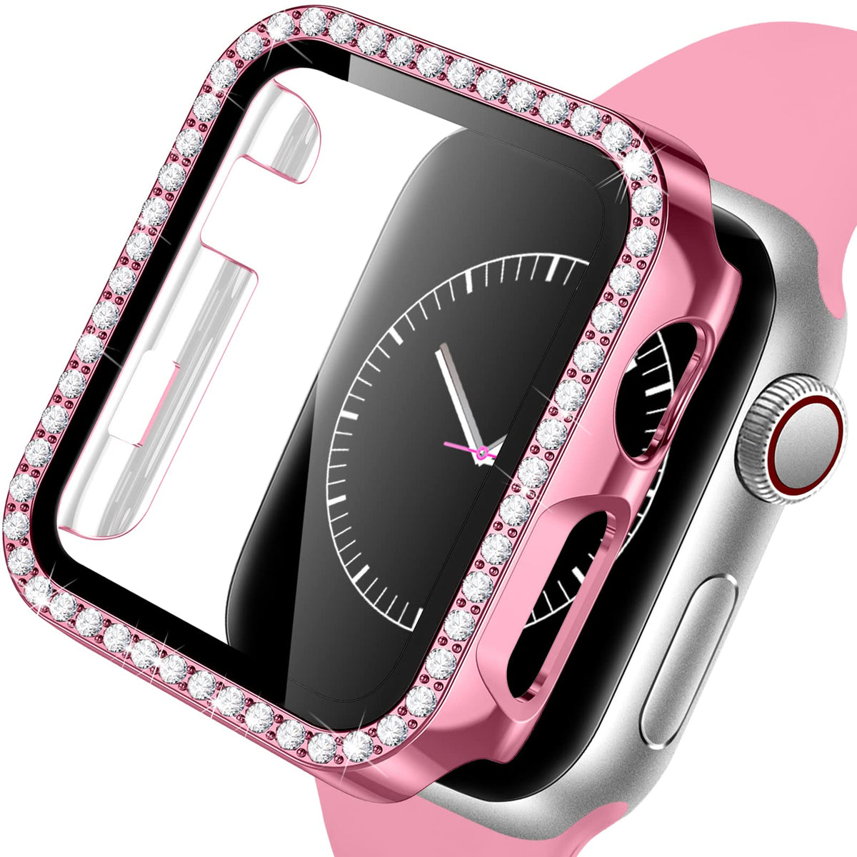 Zaroto Hard Case For Apple Watch 42Mm, Bling Diamonds With Screen Protector For Iwatch Se, Overall Protective Cover Case For Iwa