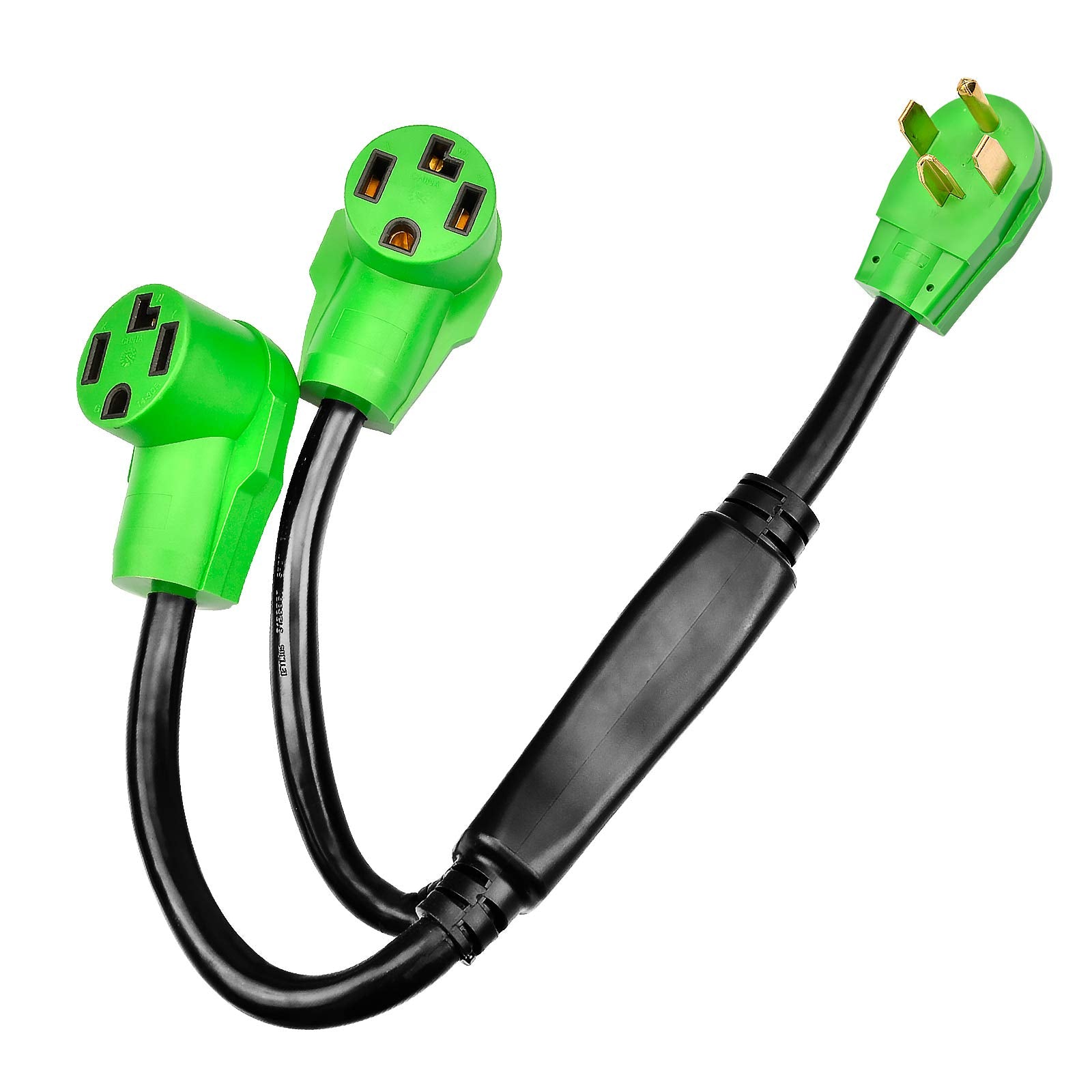 Rvmate 4 Prong Dryer Splitter 30 Amp, Nema 14 30P To (2)14 30R Y Receptacle 26.5 Inch, Waterproof Pvc Jacket Built To Last