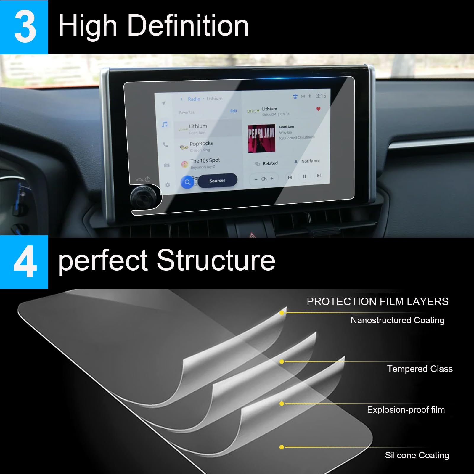 Ttcr Ii Compatible With 2023 2024 2025 Toyota Rav4 Le Xle Screen Protector 8 Inch, For 2023 2025 Corolla Touchscreen Protector, For 2023 2025 Prius Navigation Tempered Glass Screen Protector 8 In