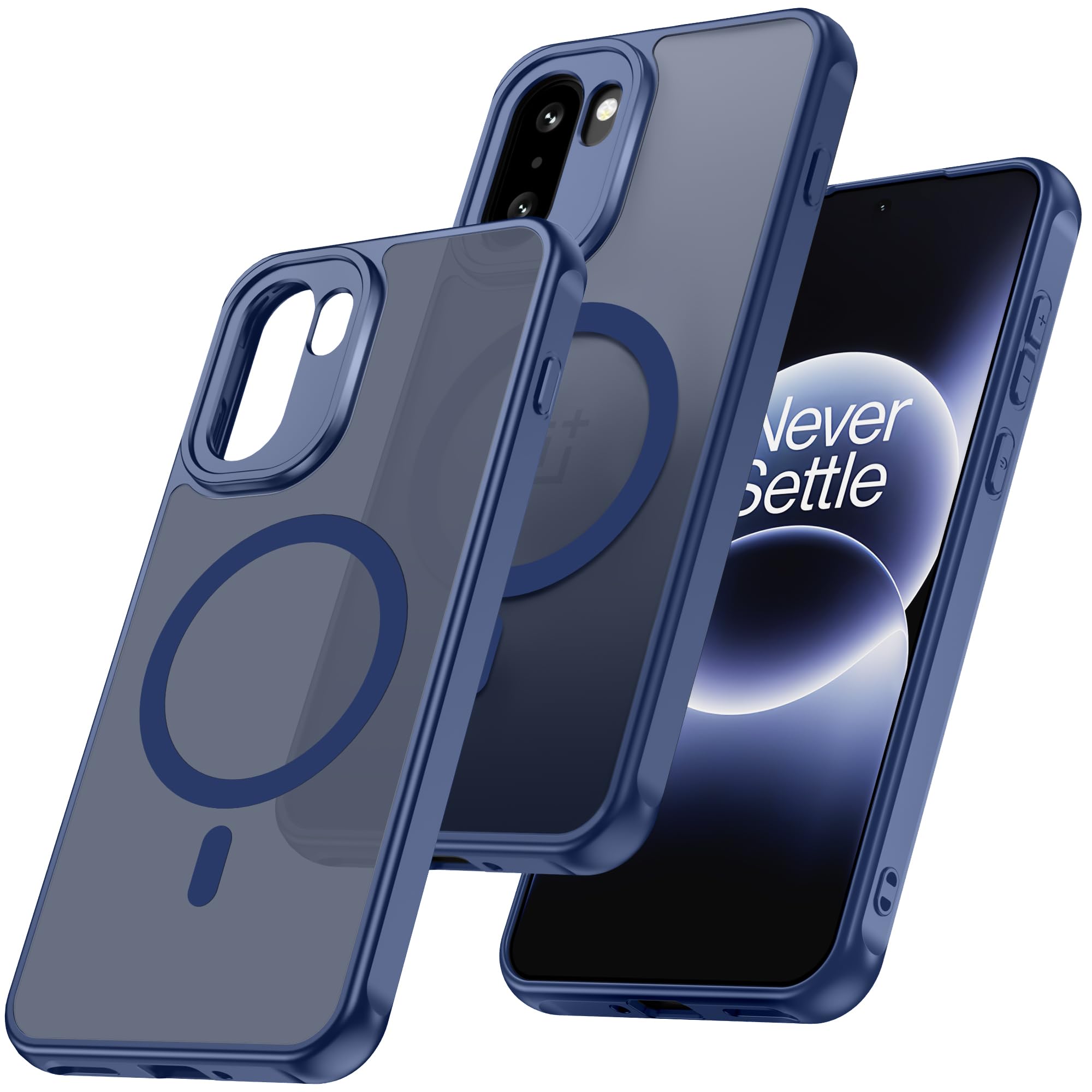 MAKAVO Magnetic for OnePlus 15R Case [Fit for MagSafe] Translucent Matte Shockproof Phone Case with Camera Cover, One Plus 15R S