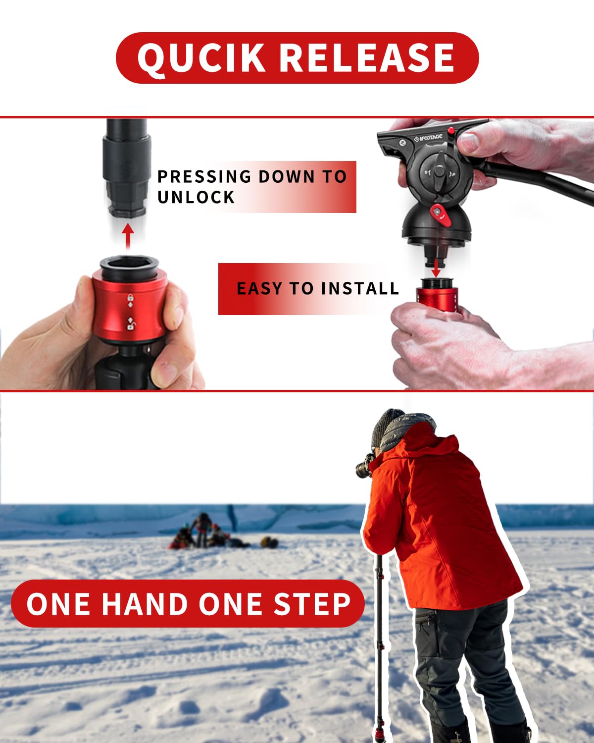 Ifootage 71   Carbon Fiber Monopod With Feet Cobra 3 Monopod C180F P,Pedal Base Tripod Cb3 Base P Low Profile,For Sony,Nikon,Dsl
