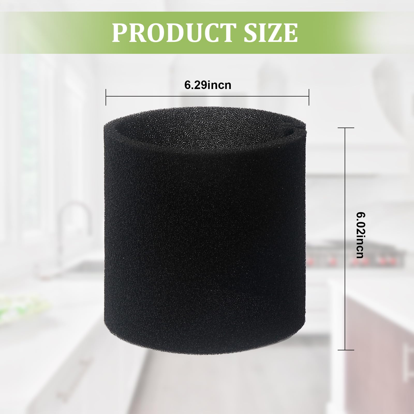 90585 Foam Sleeve Filter Replacement Compatible With Shop Vac, Vacmaster & Genie Shop Vacuum Cleaner, Vf2001 Foam Replacements F