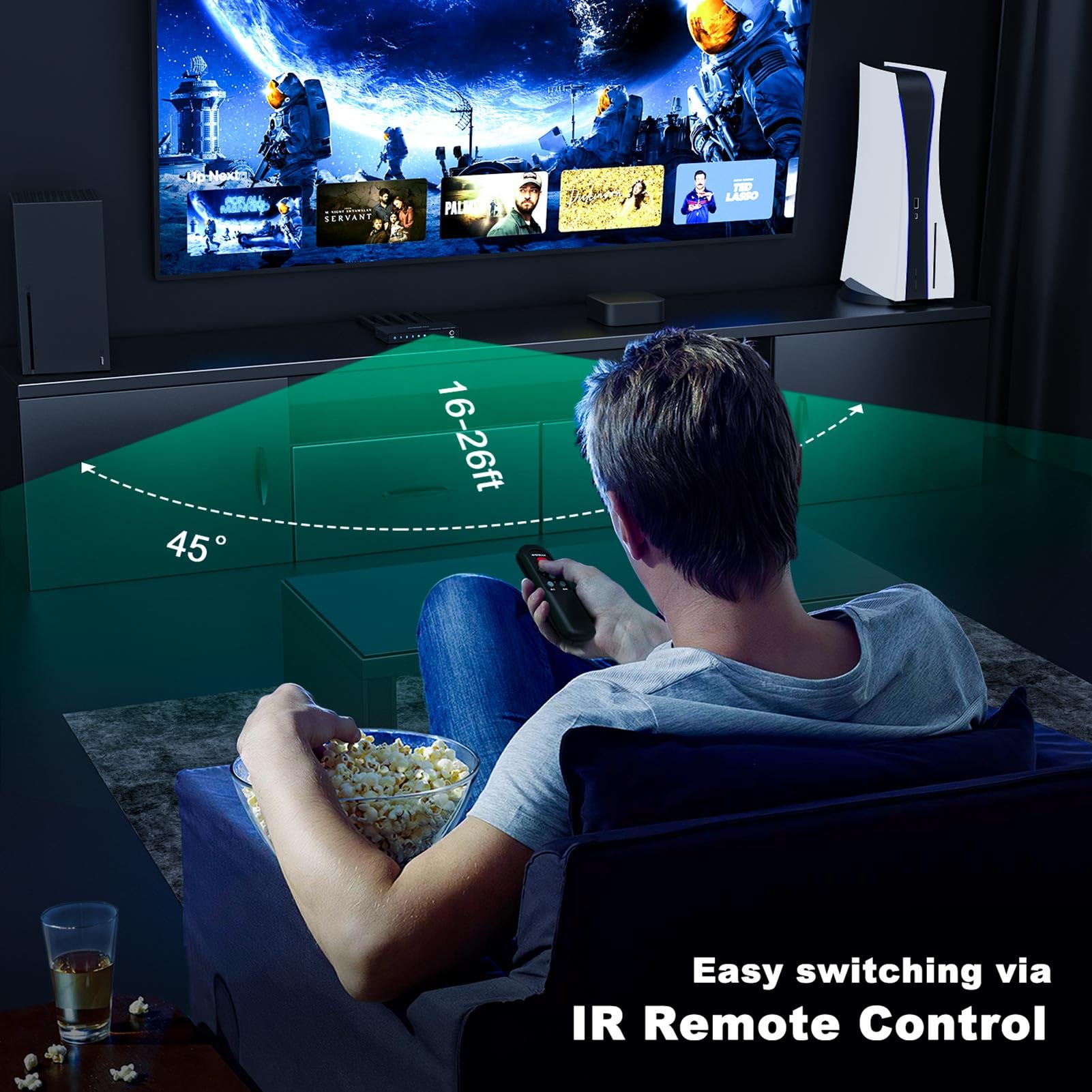 3 Port Hdmi Switch 4K 60Hz, Avidgram Hdmi 2.0 Switcher 3 In 1 Out Selector Box With Ir Remote Control Support Hdcp 2.2 Hdr10 3D