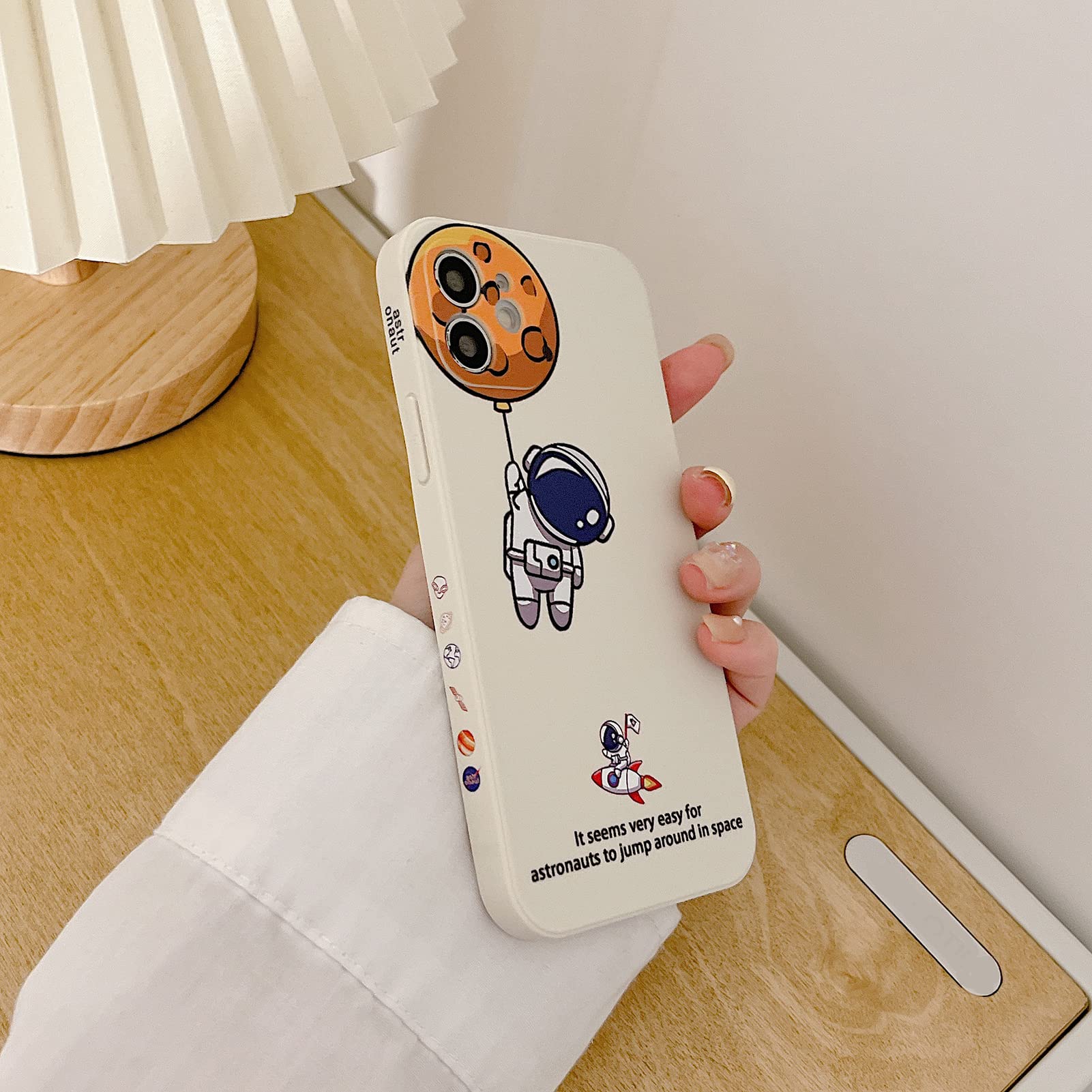 Yonds Queen iPhone 11 Case Cartoon Astronaut Moon Shockproof TPU Rubber Star Moon