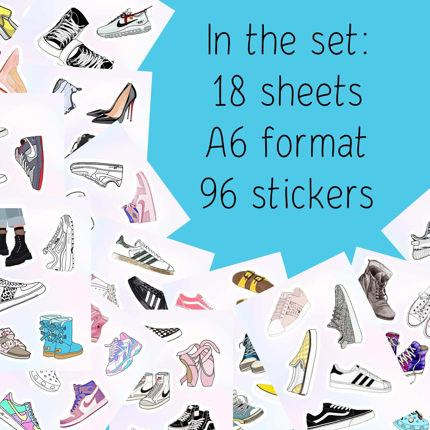 Shoe Stickers For Water Bottle And Laptop   Shoe Party Favors & Decorations, Waterproof Vinyl Decals, Fashion And Footwear Stick