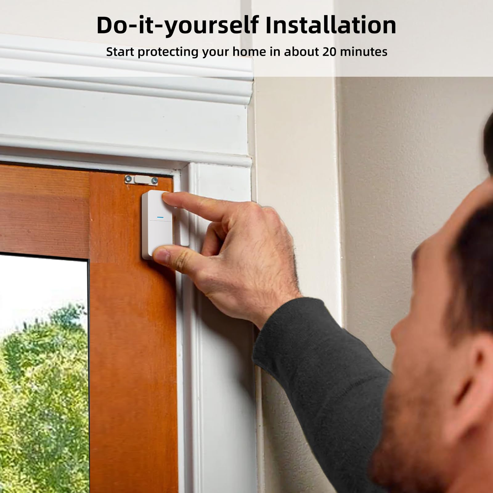 Grsico Wireless Home Alarm System 15 Piece Kit, Wifi Alarm System For Home Security With Phone App Alert (Alarm Siren, Keypad, R