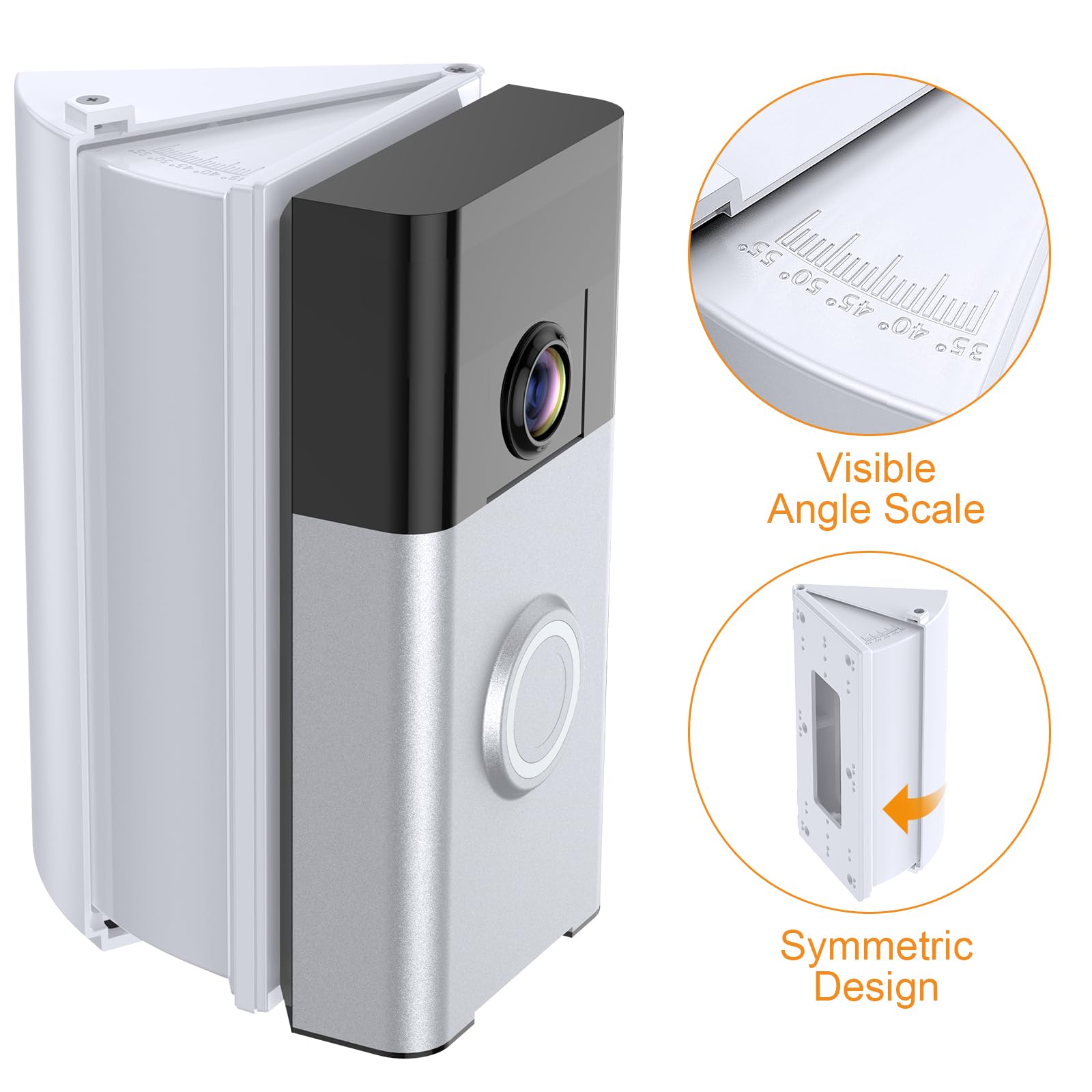 Nanw Adjustable 30 To 55 Degree Doorbell Angle Mount Compatible With Video Doorbell 1/2/3/4/Wired/Pro/(2020 Release), Doorbell C